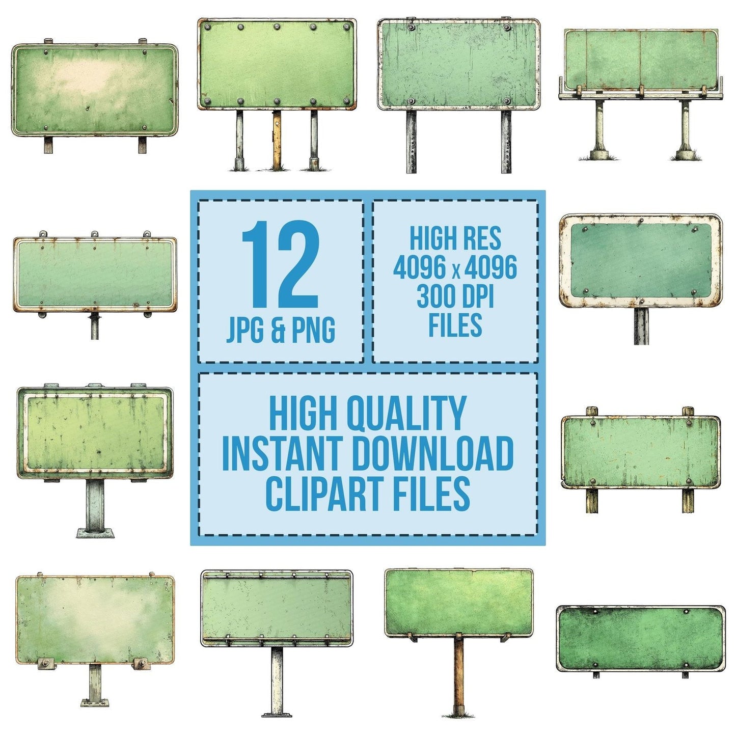 Vintage USA Highway Sign Clipart Set (DDD006935)