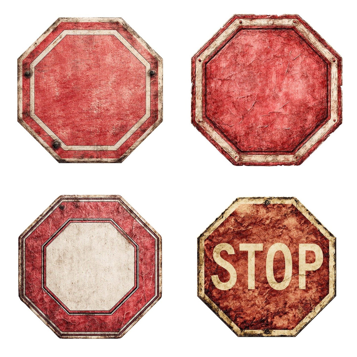Vintage USA Stop Sign Clipart Set (DDD006938)