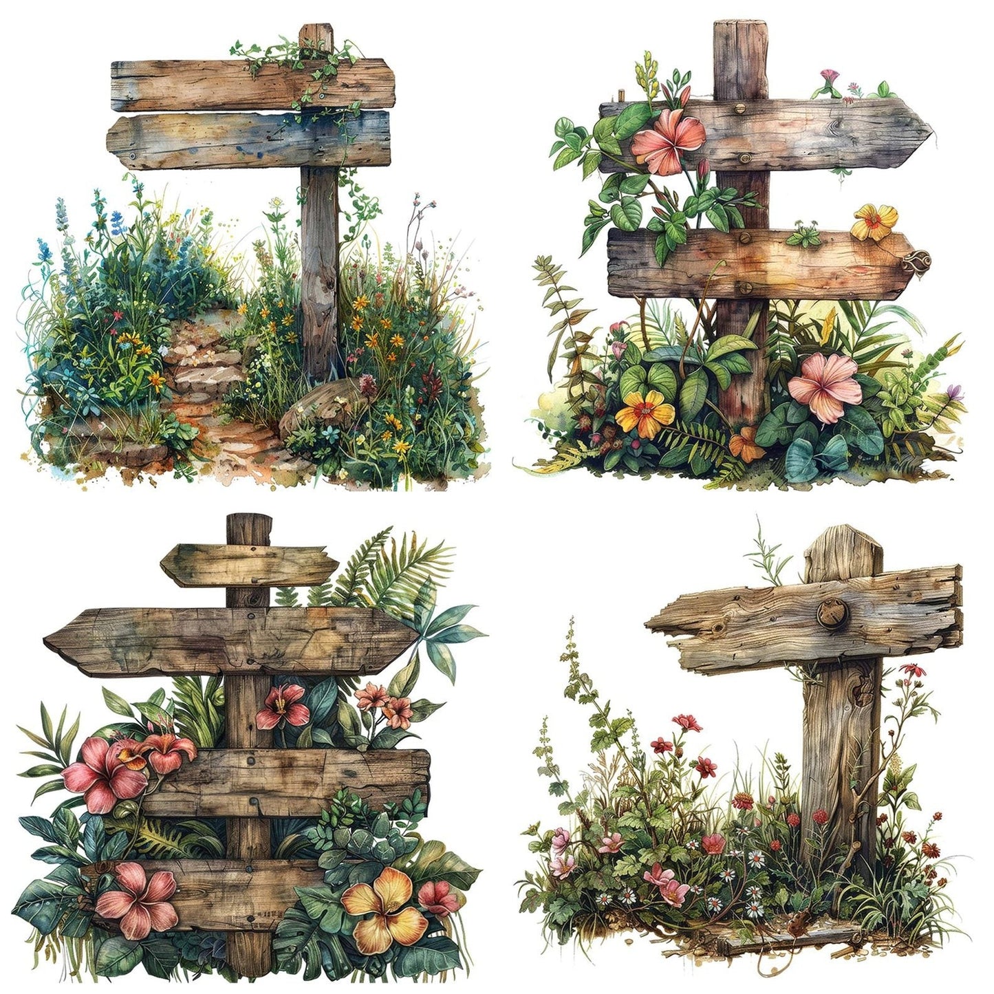 Walking Path Sign Clipart Set (DDD006960)