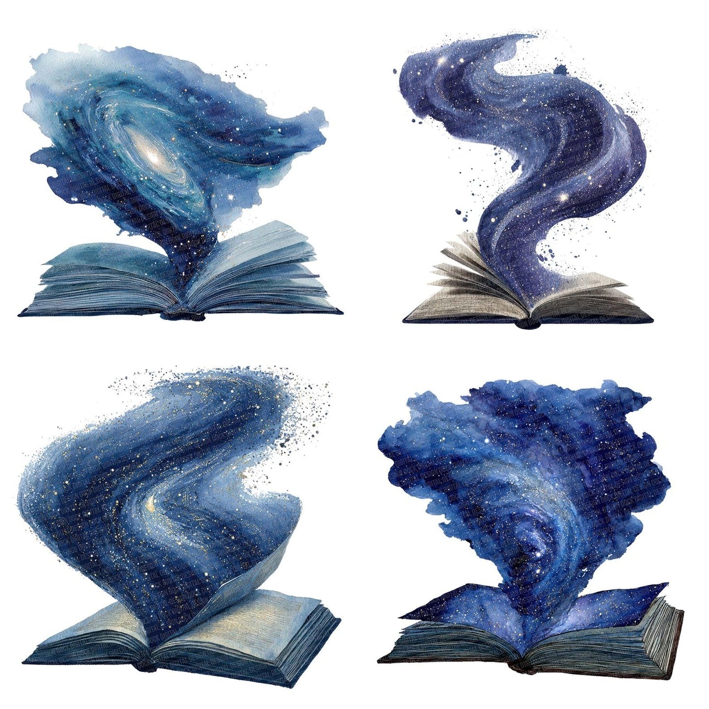Watercolour Book with Galaxy Clipart Set (DDD006998)