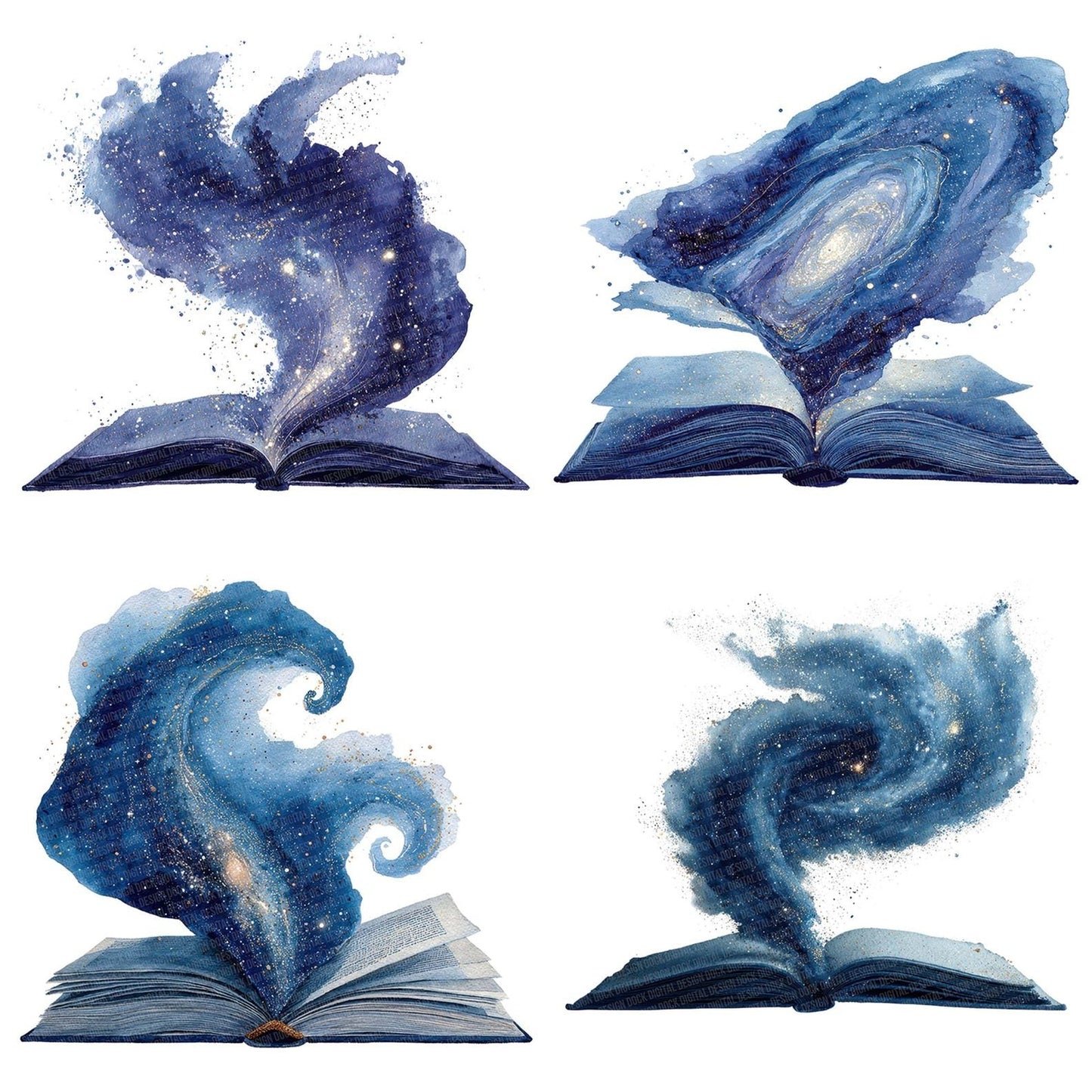 Watercolour Book with Galaxy Clipart Set (DDD006998)