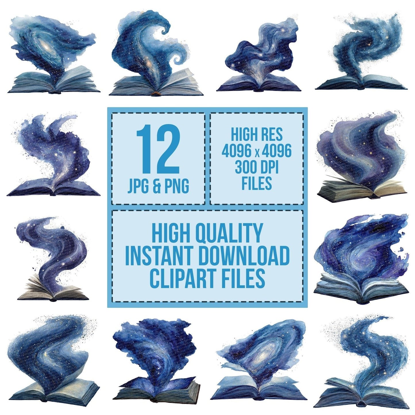 Watercolour Book with Galaxy Clipart Set (DDD006998)