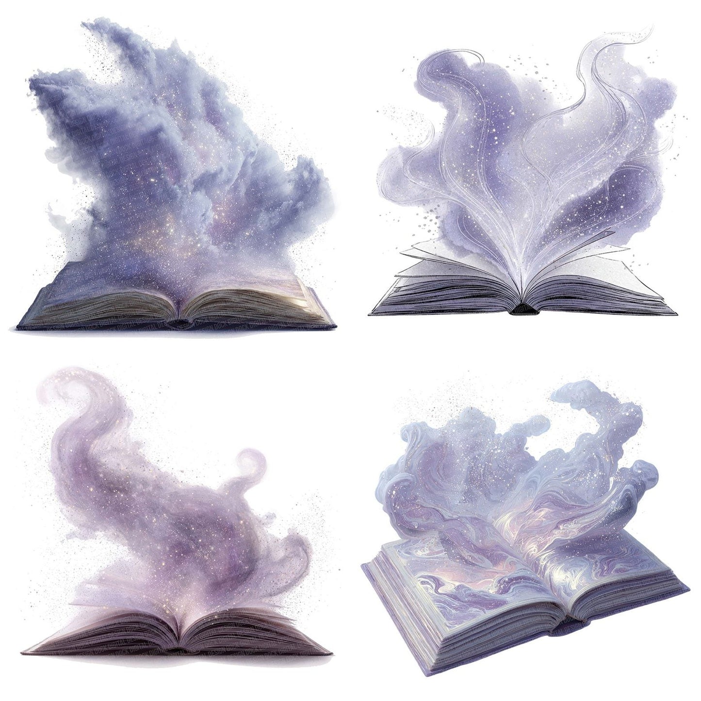 Watercolour Book with Magic Smoke Clipart Set (DDD007000)