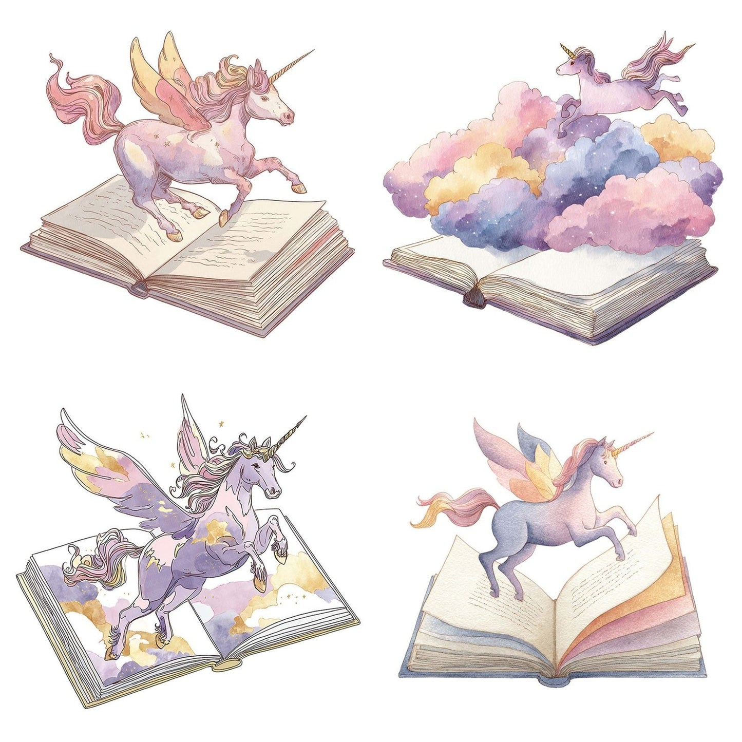 Watercolour Book with Unicorn Clipart Set (DDD007010)