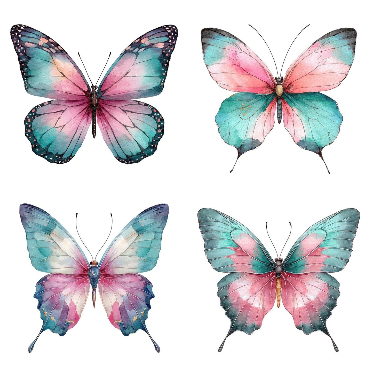 Watercolour Butterfly Clipart Set (DDD007018)