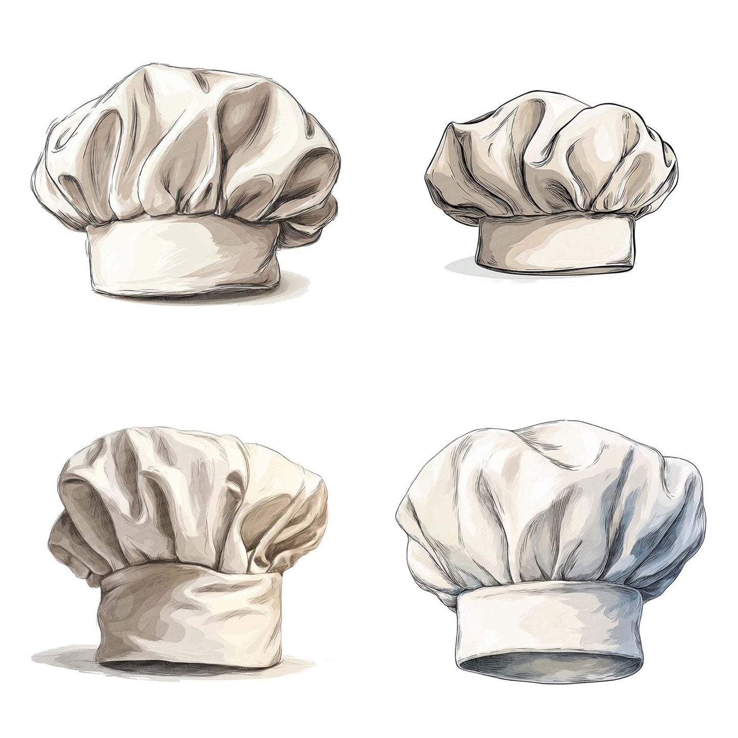 Watercolour Chefs Hat Clipart Set (DDD007034)