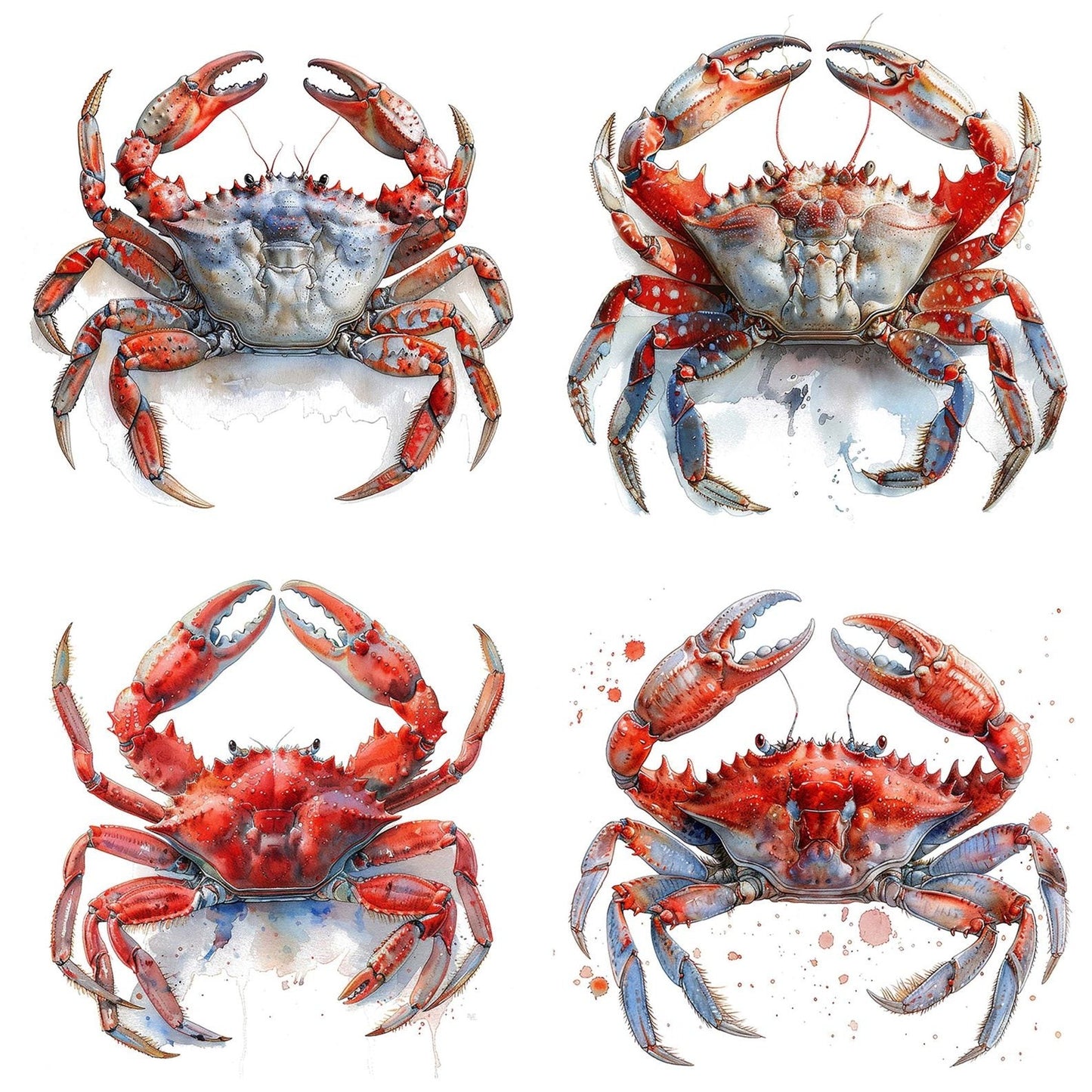 Watercolour Crab Clipart Set (DDD007070)