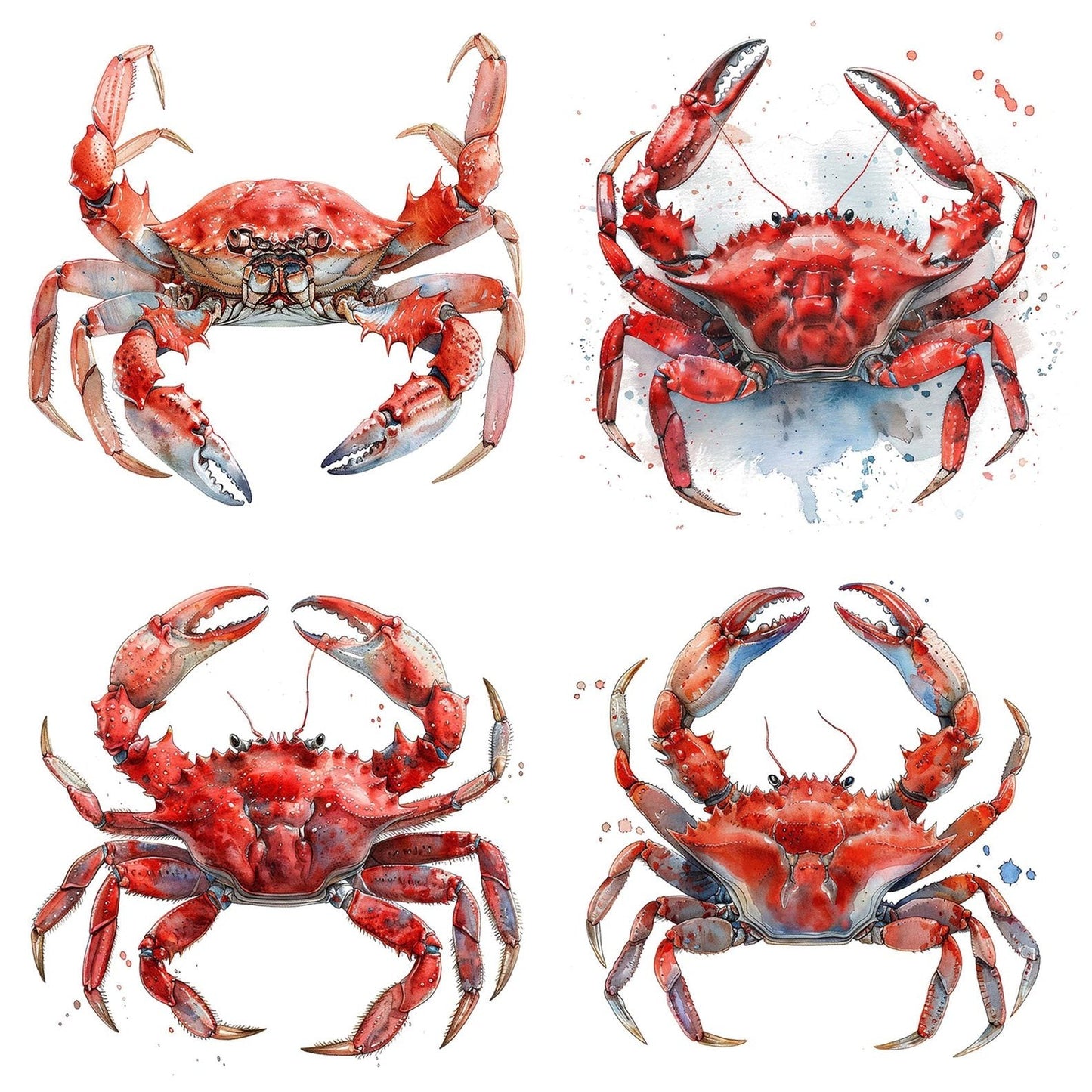 Watercolour Crab Clipart Set (DDD007070)