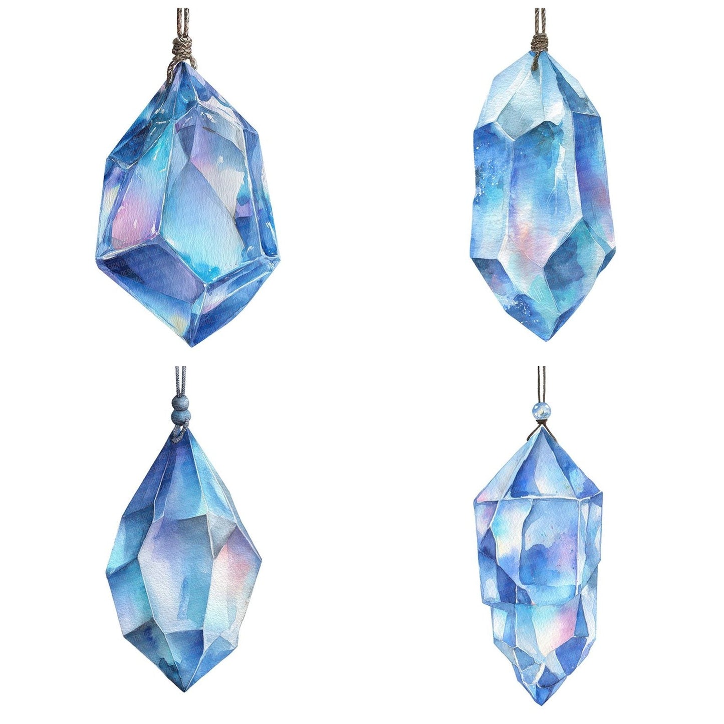 Watercolour Crystal Prism Clipart Set (DDD007081)