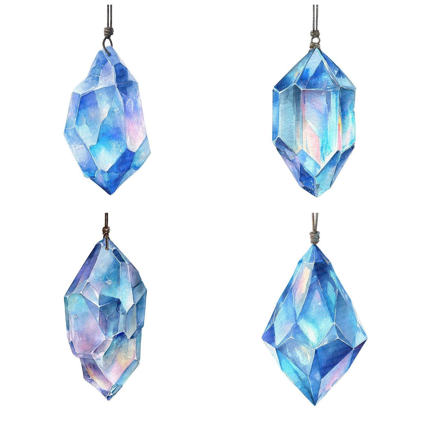 Watercolour Crystal Prism Clipart Set (DDD007081)
