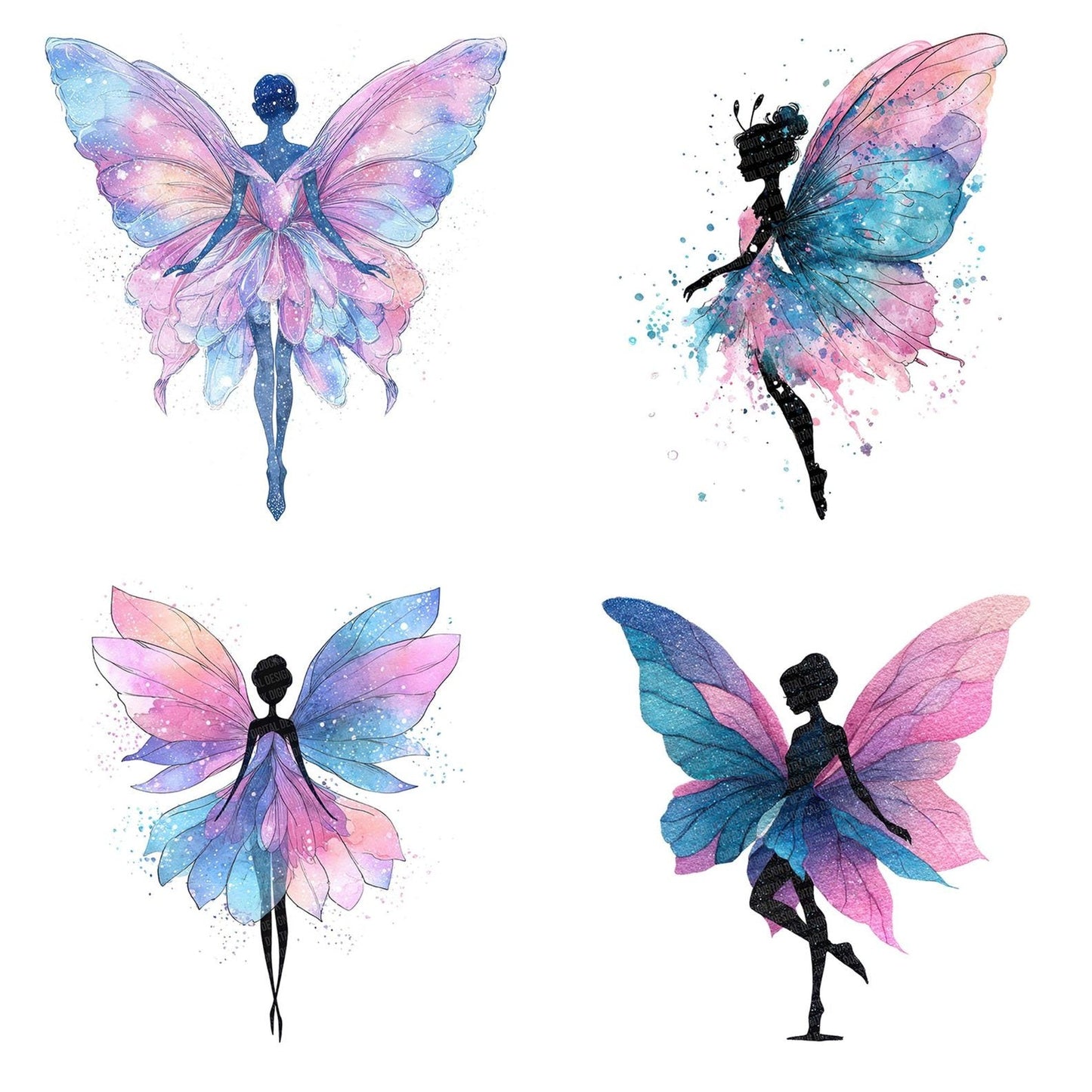 Watercolour Fairy Wings Clipart Set (DDD007109)