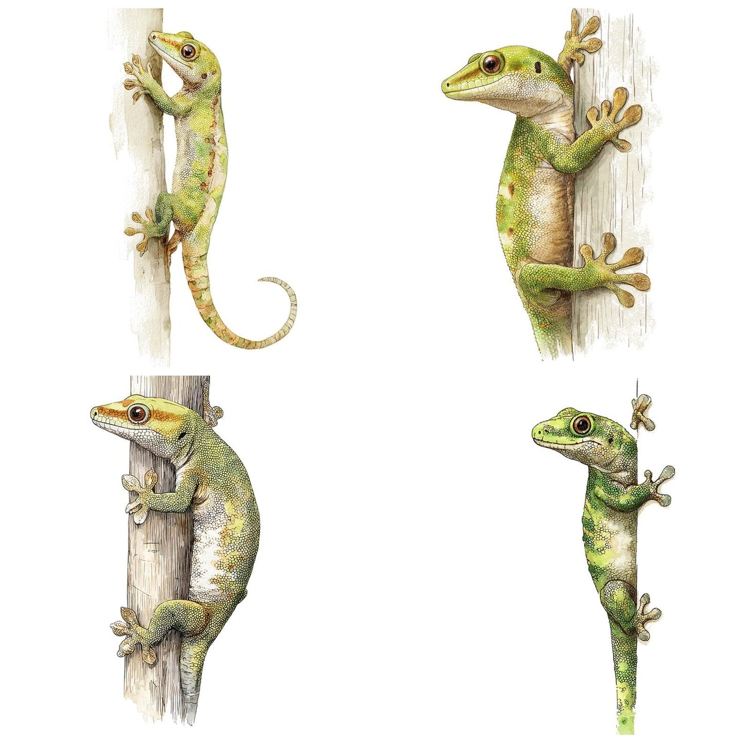 Watercolour Gecko Clipart Set (DDD007137)