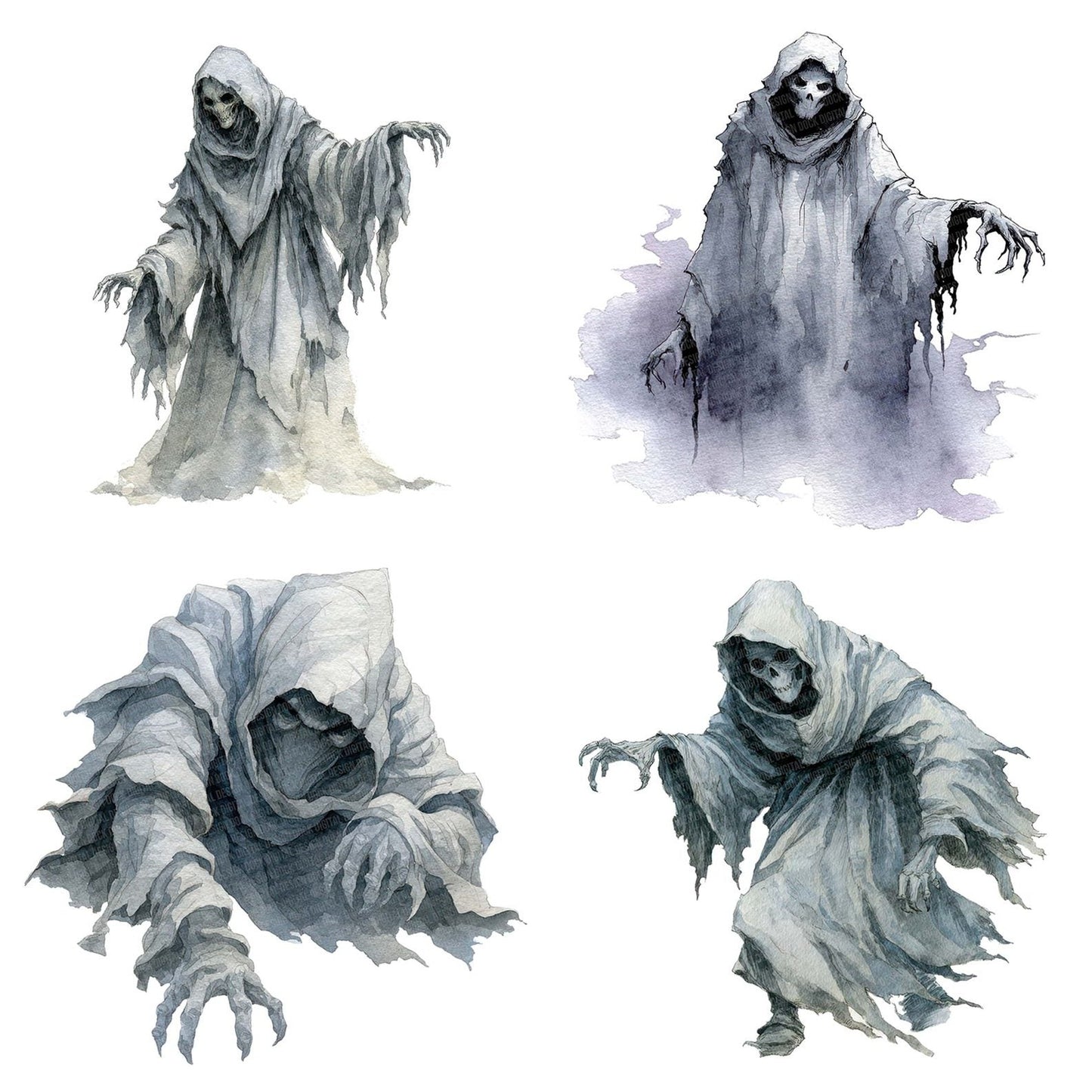 Watercolour Ghoul Cloak Clipart Set (DDD007142)