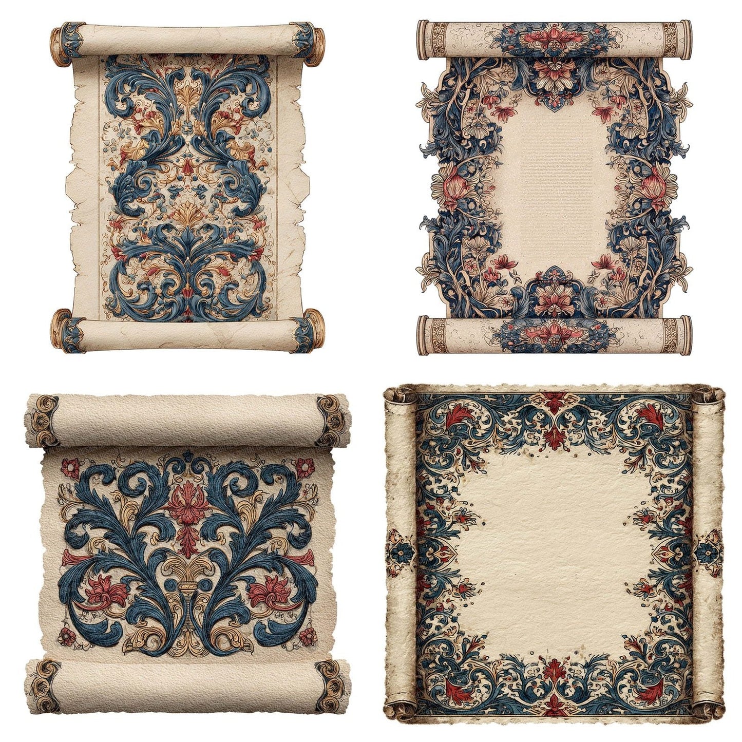 Watercolour Gothic Medieval Scroll Clipart Set (DDD007148)