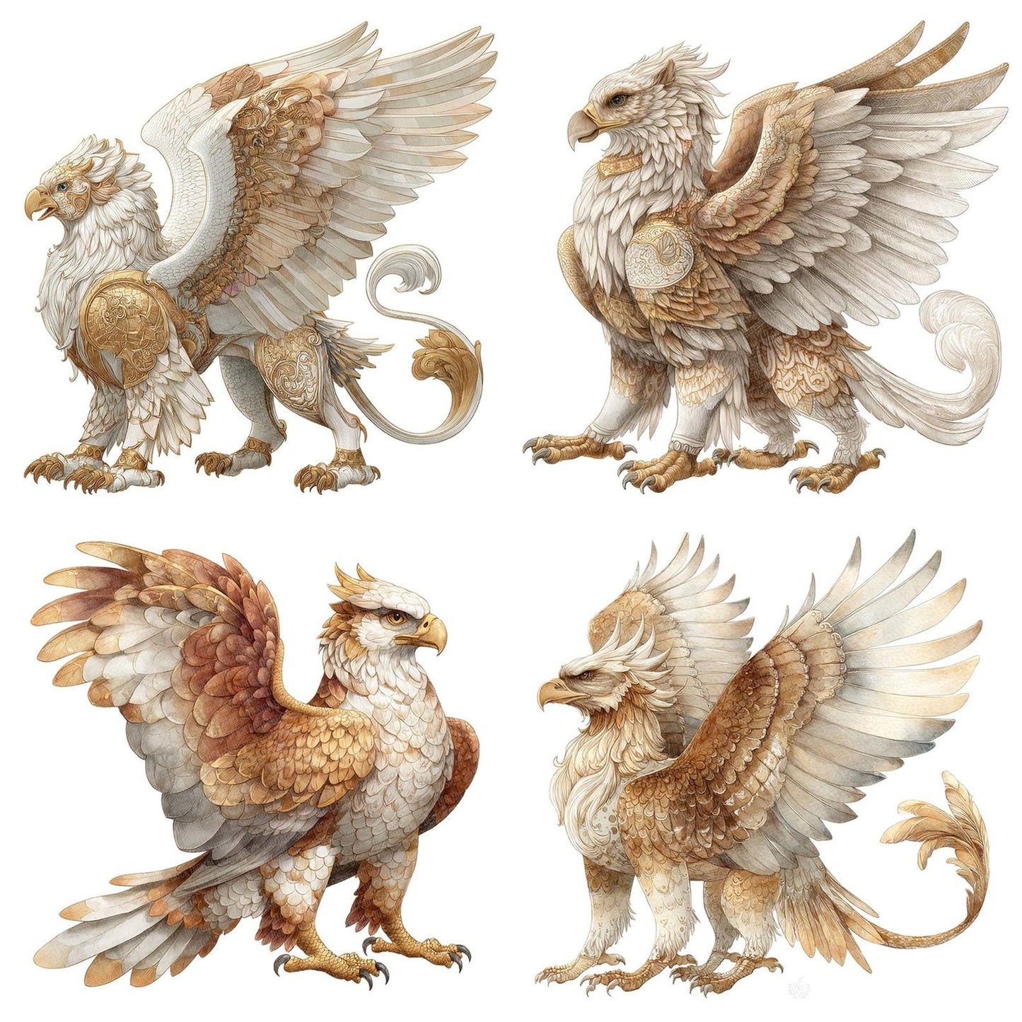 Watercolour Griffin Clipart Set (DDD007154)