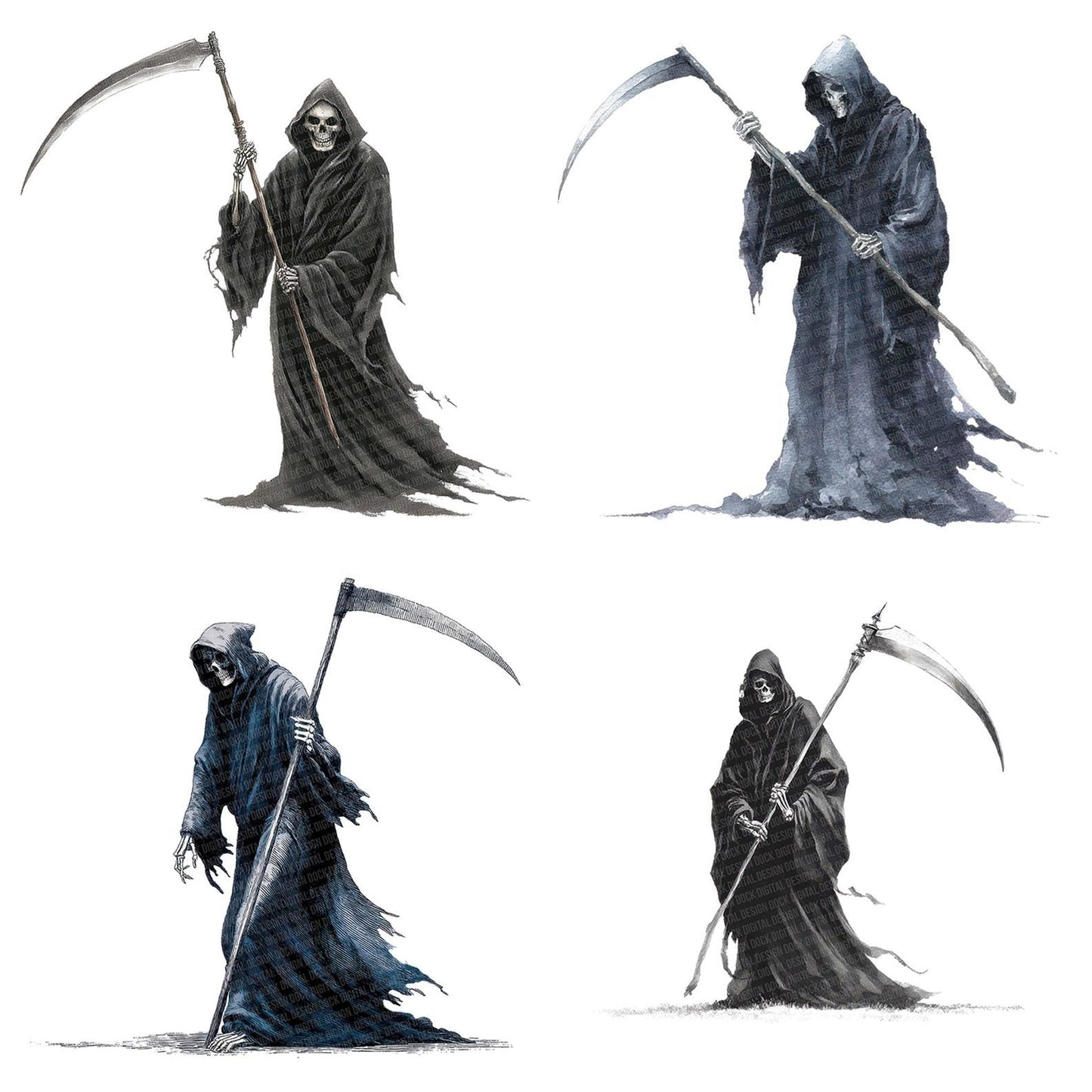 Watercolour Grim Reaper Clipart Set (DDD007155)