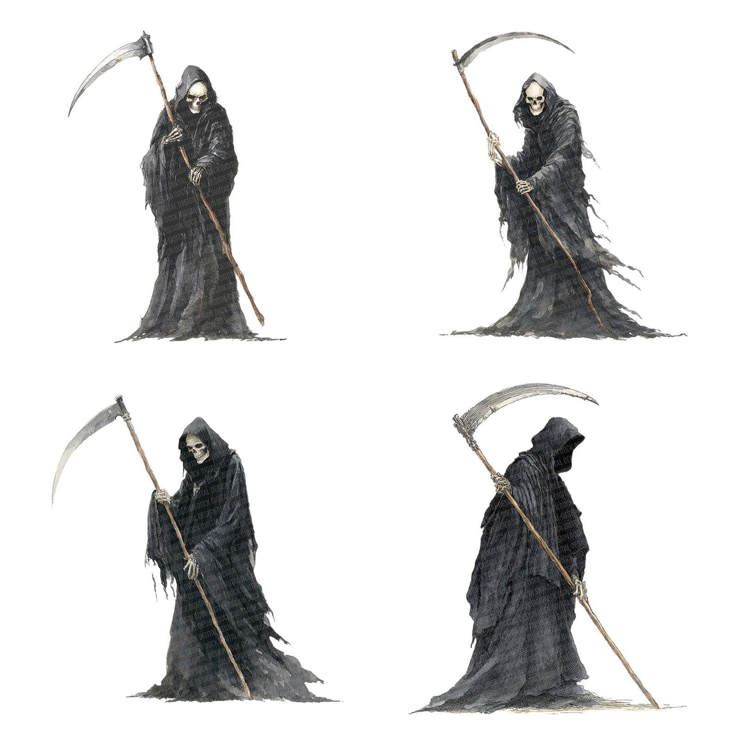 Watercolour Grim Reaper Clipart Set (DDD007155)