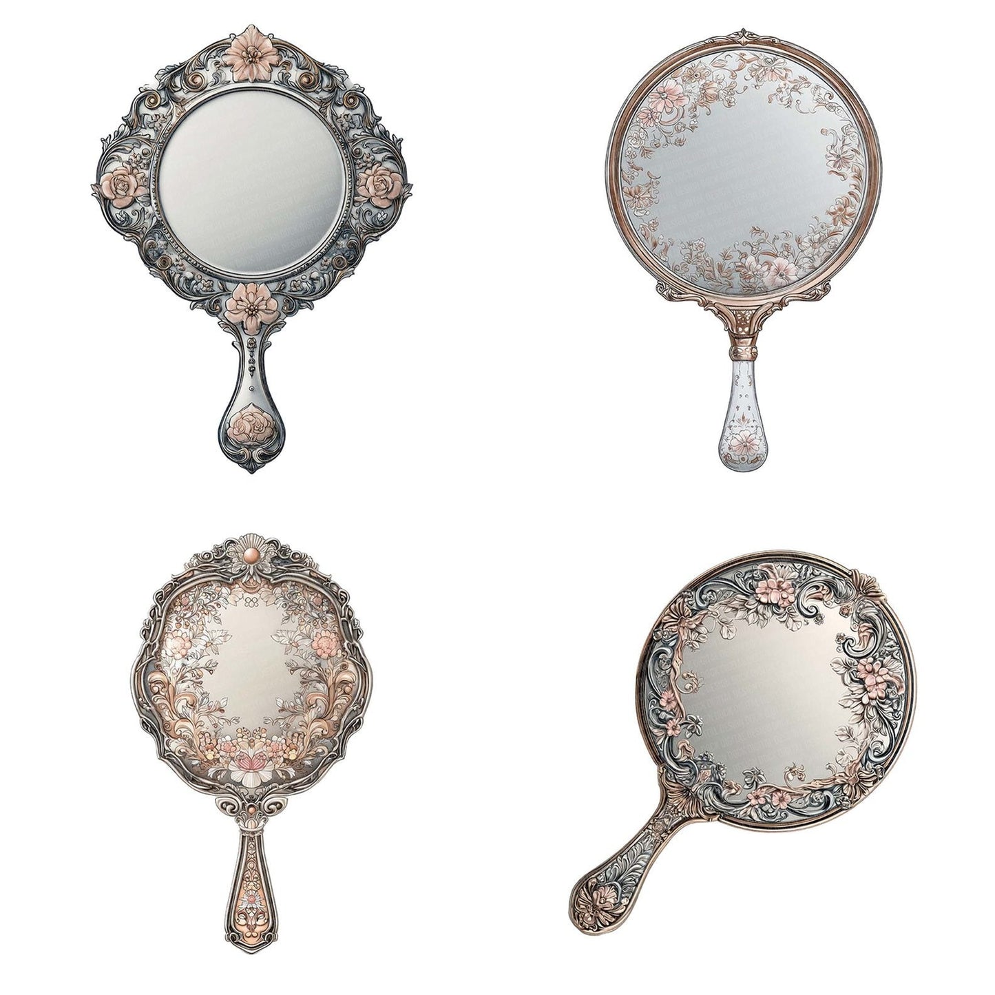 Watercolour Hand Mirror Clipart Set (DDD007157)