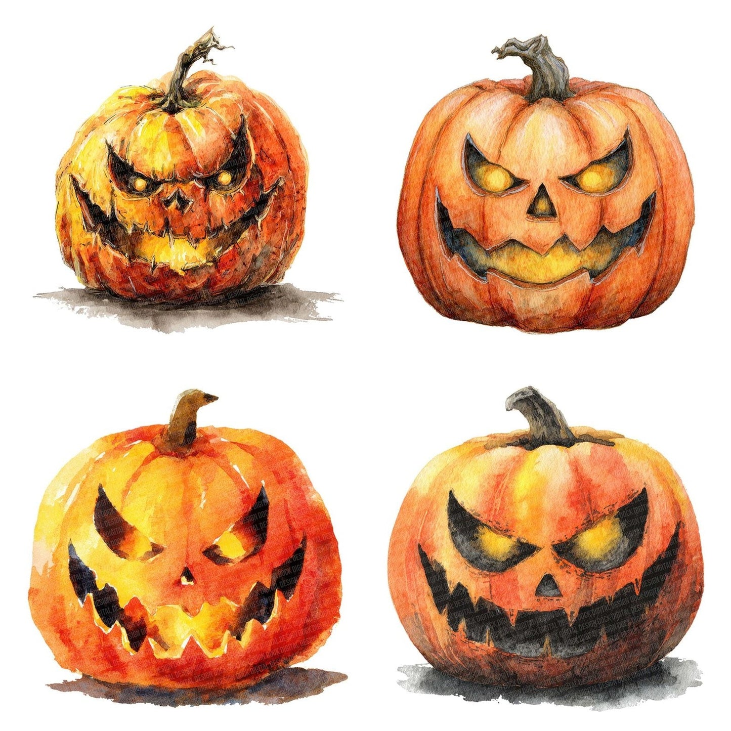 Watercolour Jack O Lantern Clipart Set (DDD007180)