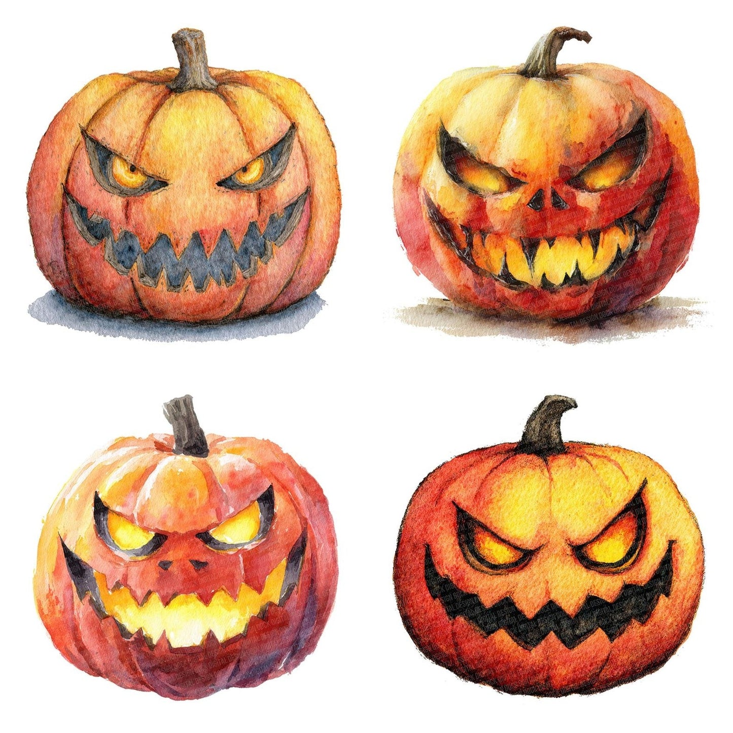 Watercolour Jack O Lantern Clipart Set (DDD007180)