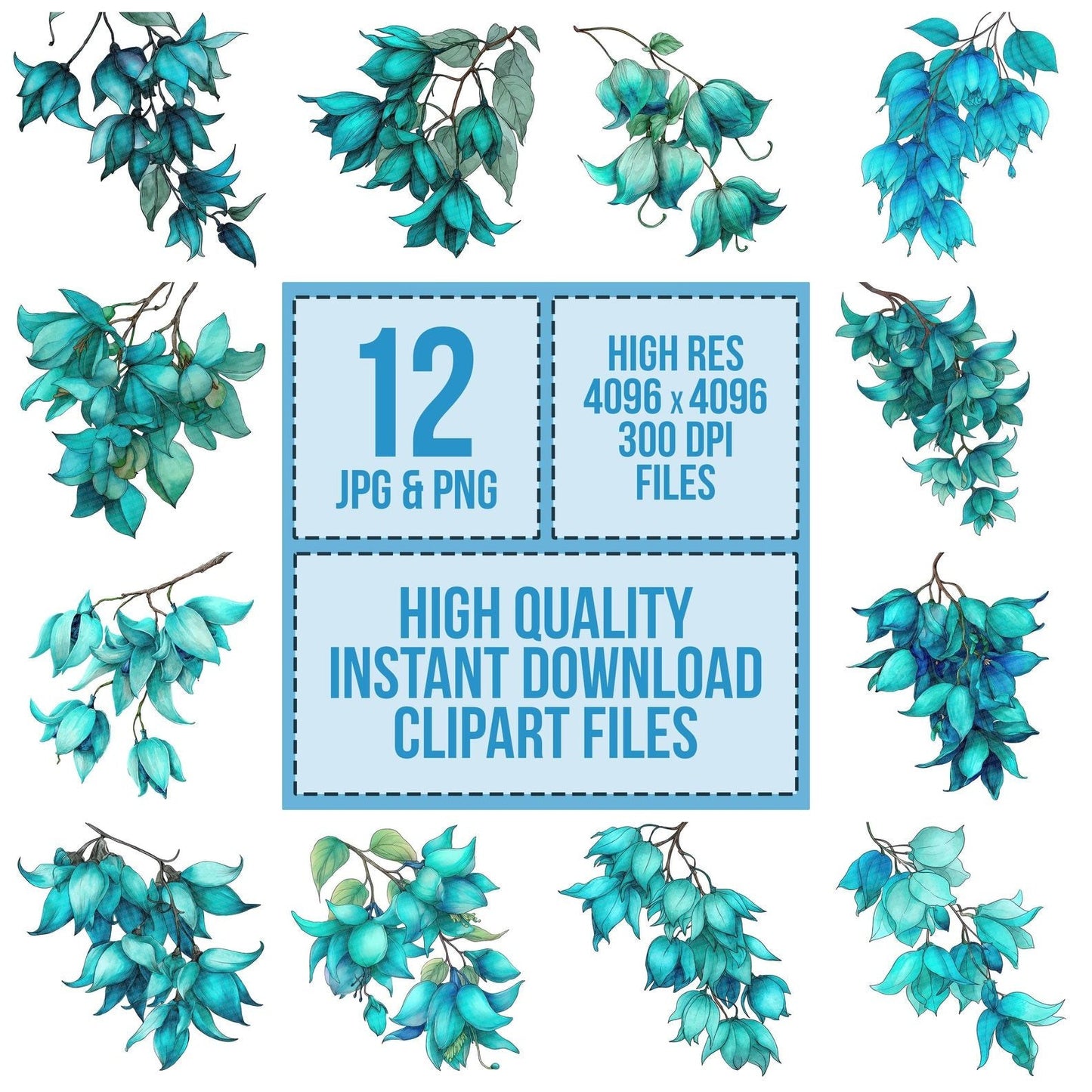 Watercolour Jade Vine Clipart Set (DDD007181)