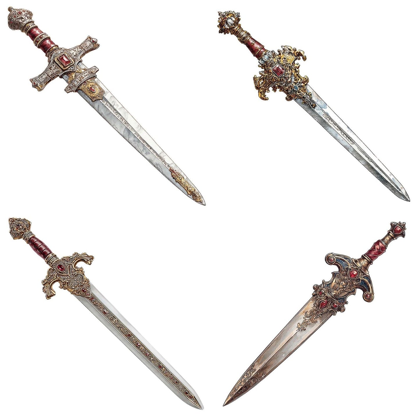 Watercolour Knight Sword Clipart Set (DDD007193)