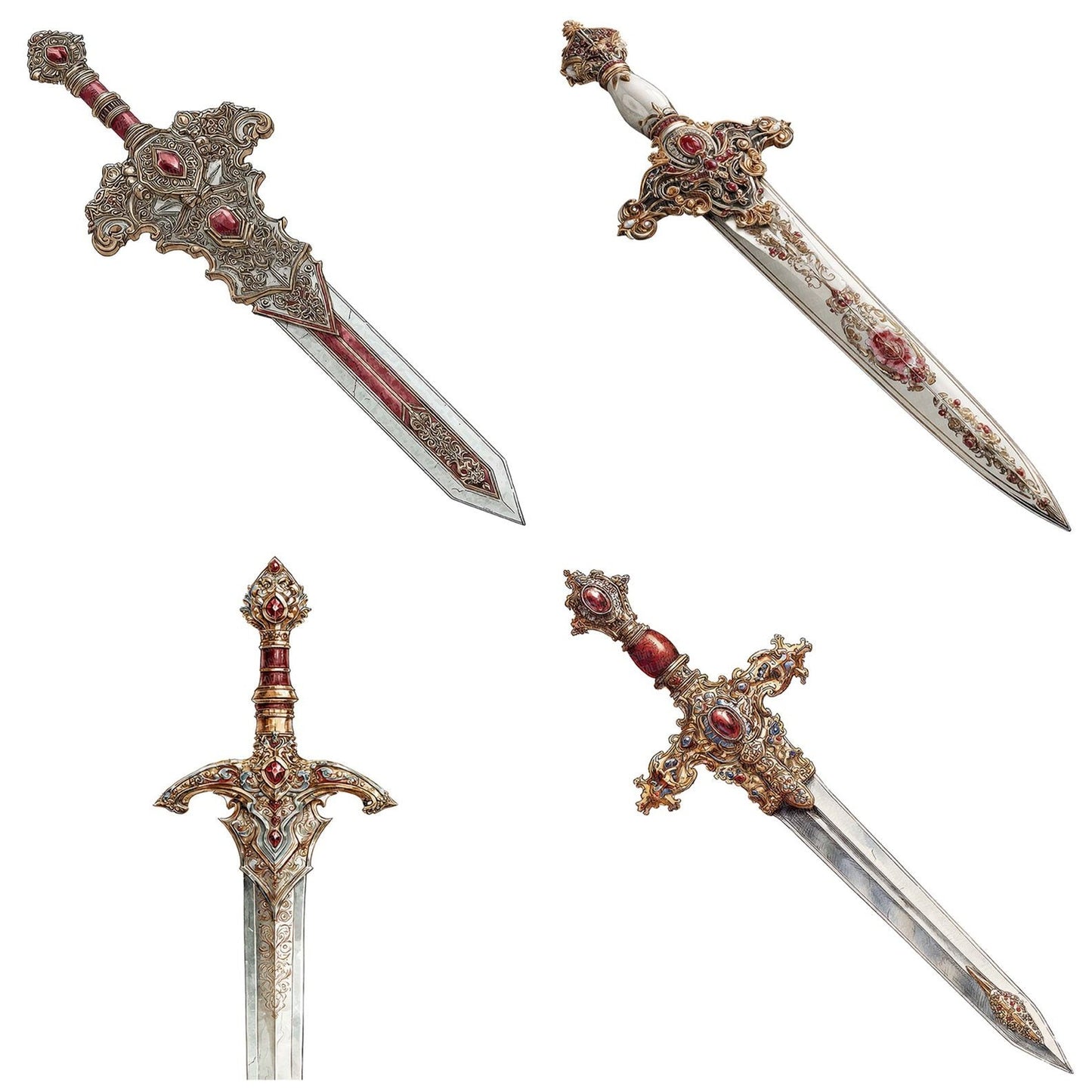Watercolour Knight Sword Clipart Set (DDD007193)