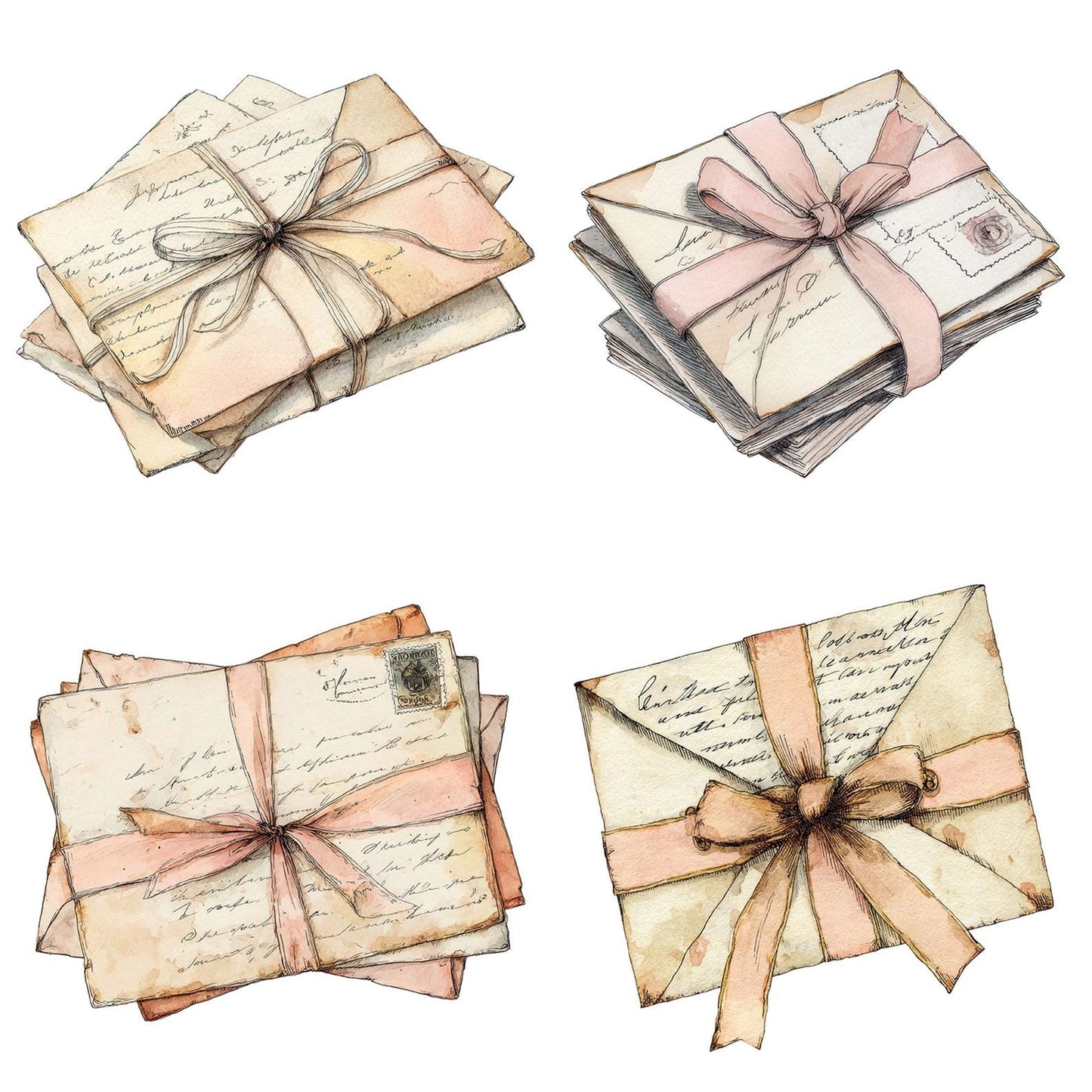 Watercolour Letter Bundle Clipart Set (DDD007197)