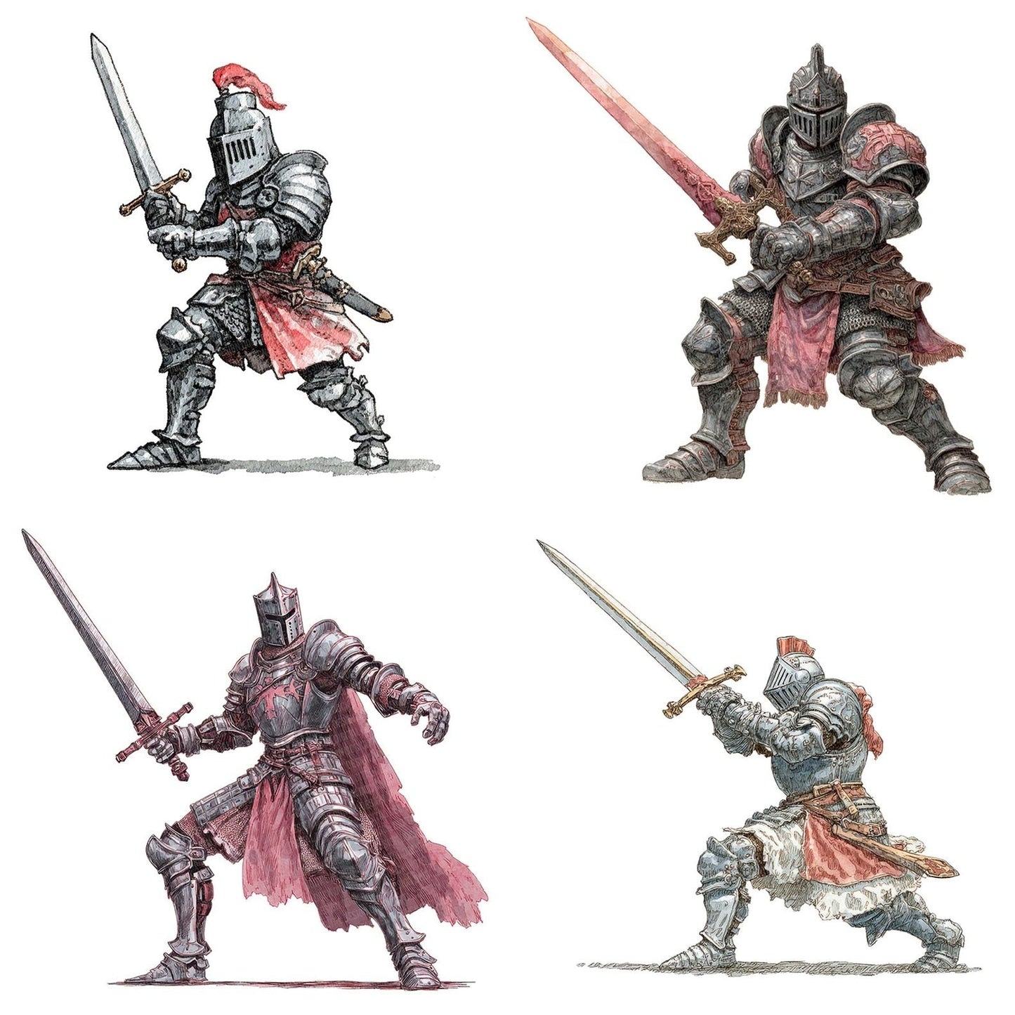 Watercolour Medieval Knight Clipart Set (DDD007212)