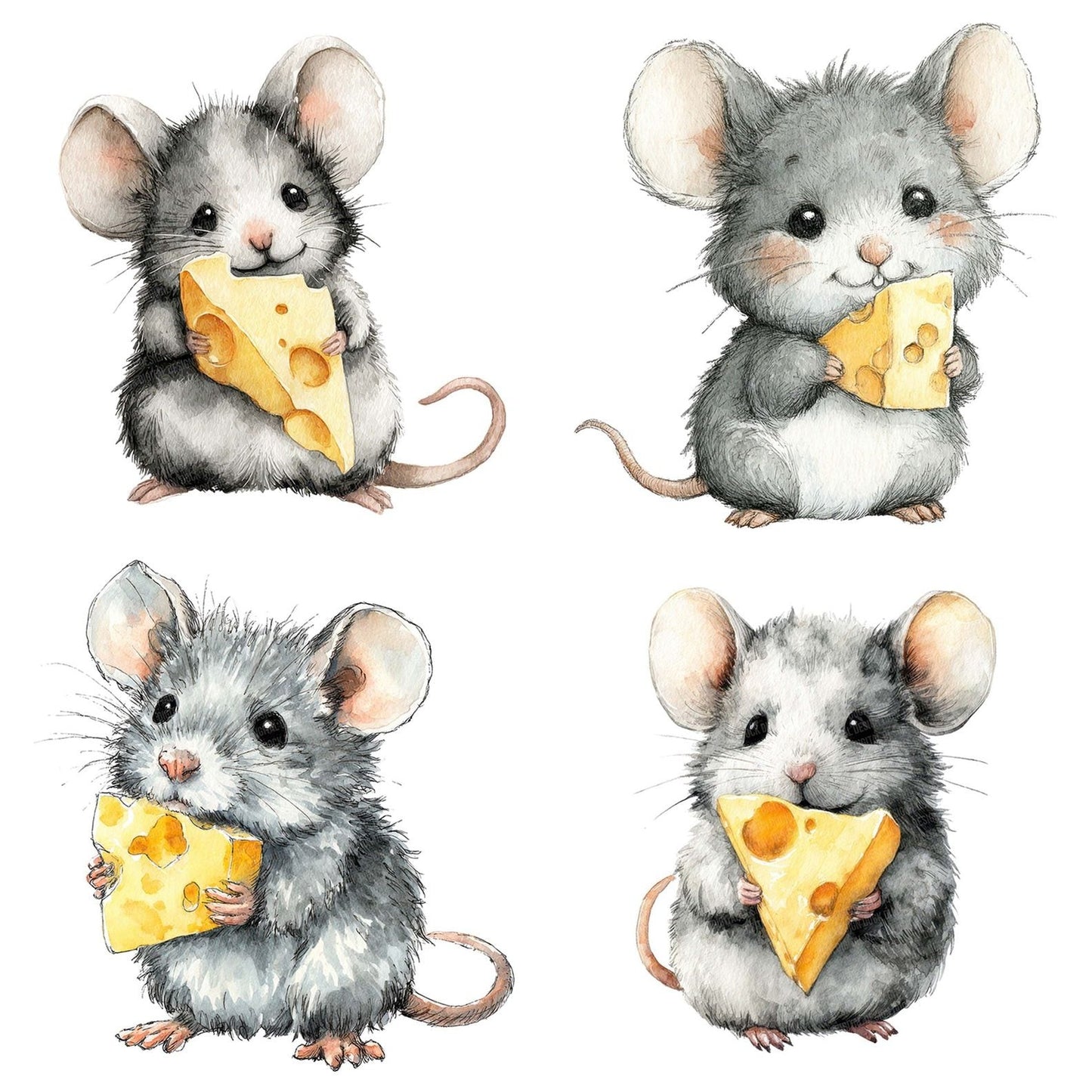 Watercolour Mouse Clipart Set (DDD007226)