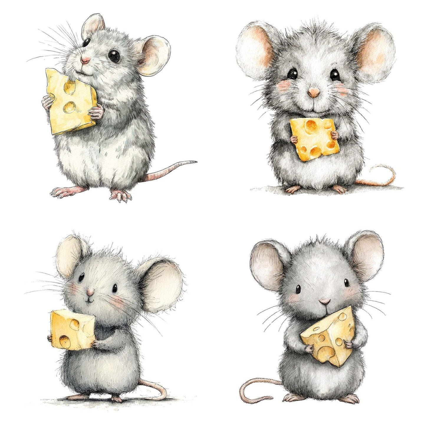 Watercolour Mouse Clipart Set (DDD007226)