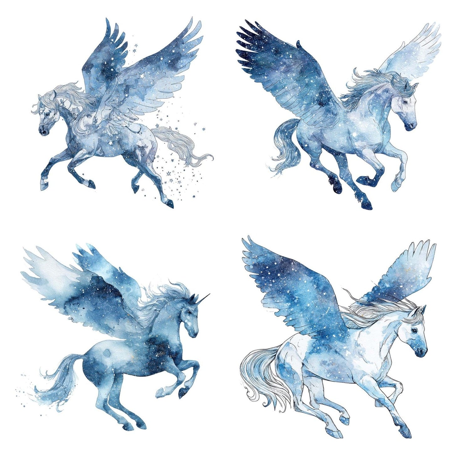 Watercolour Pegasus Clipart Set (DDD007256)