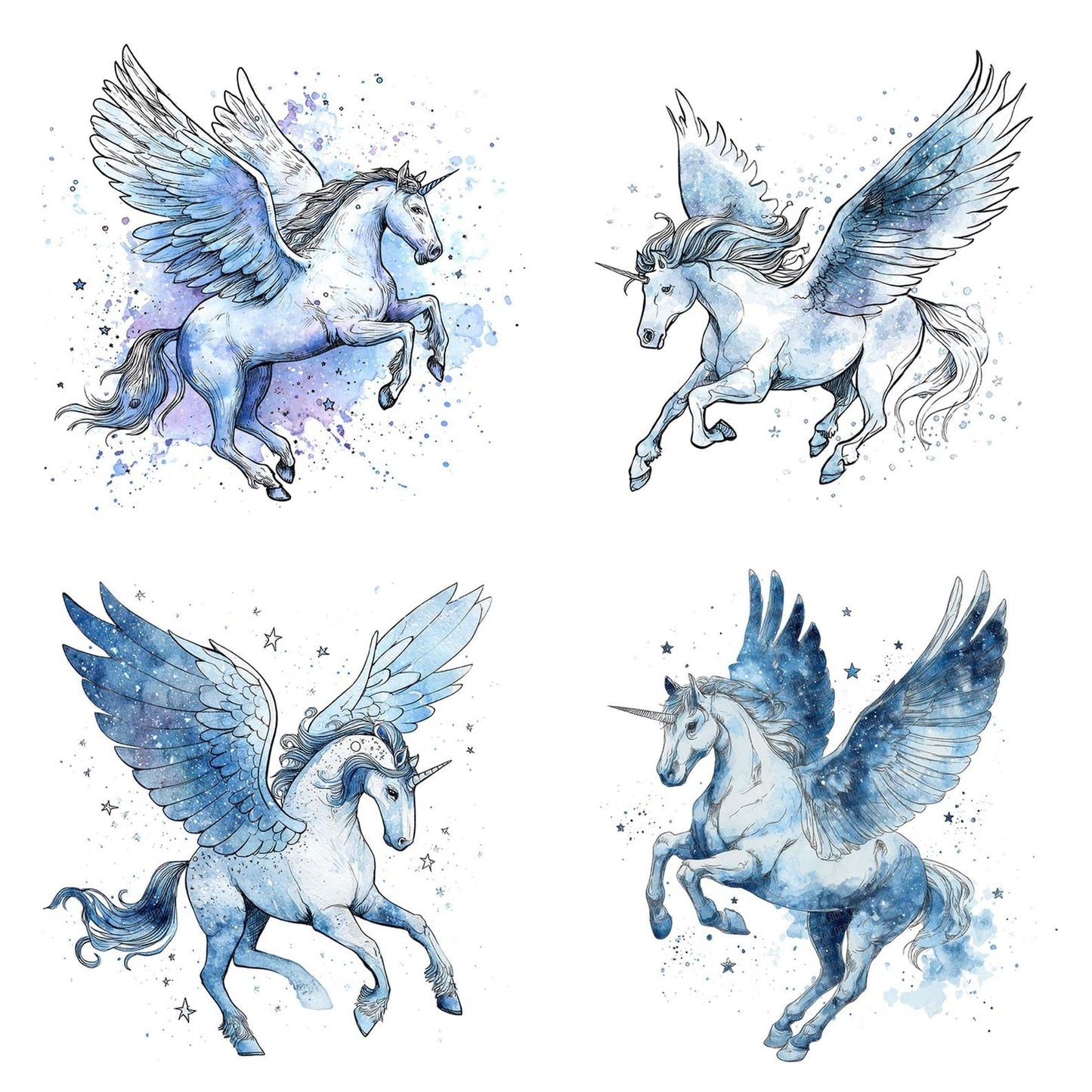 Watercolour Pegasus Clipart Set (DDD007256)