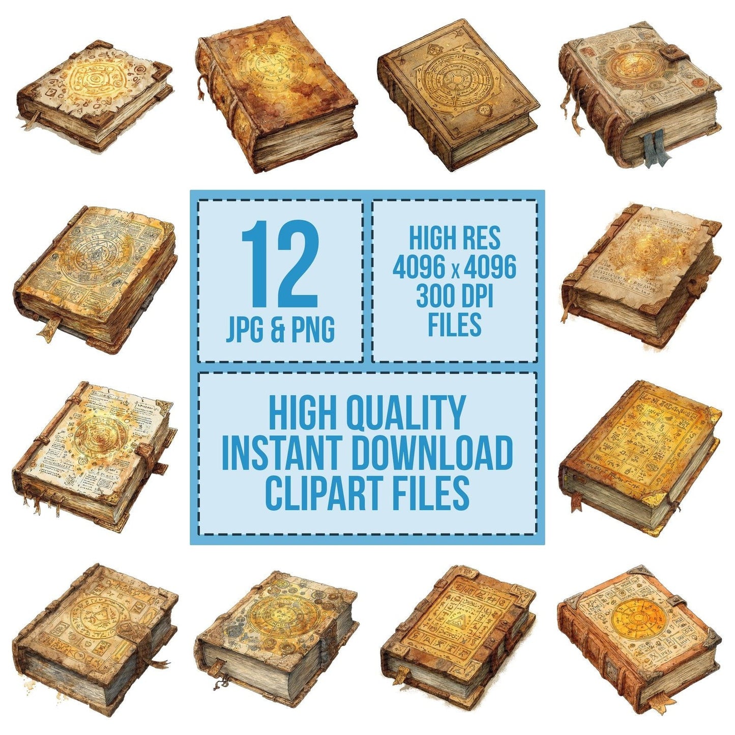 Watercolour Spell Book Clipart Set (DDD007355)