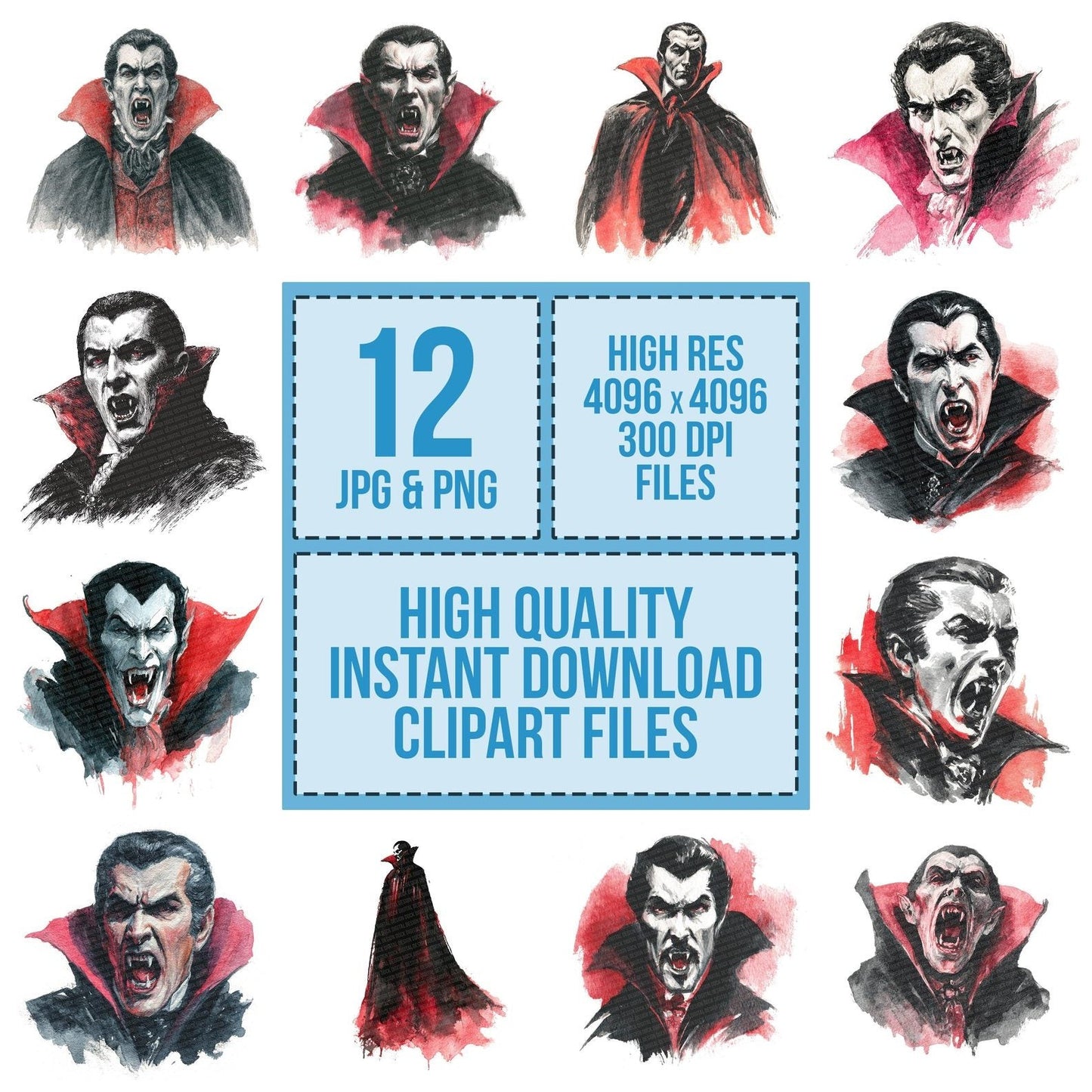 Watercolour Vampire Cloak Clipart Set (DDD007403)