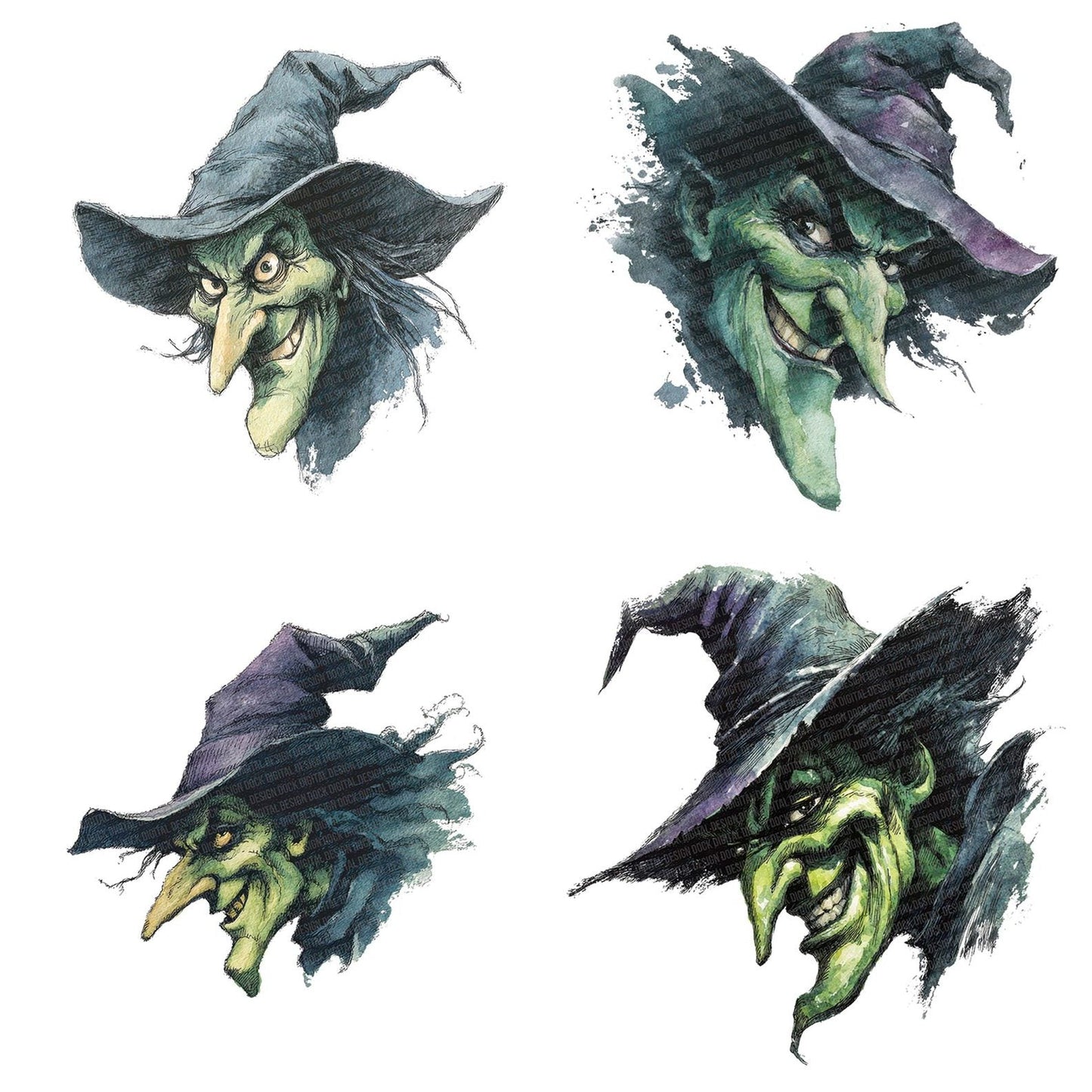 Watercolour Wicked Witch Clipart Set (DDD007415)