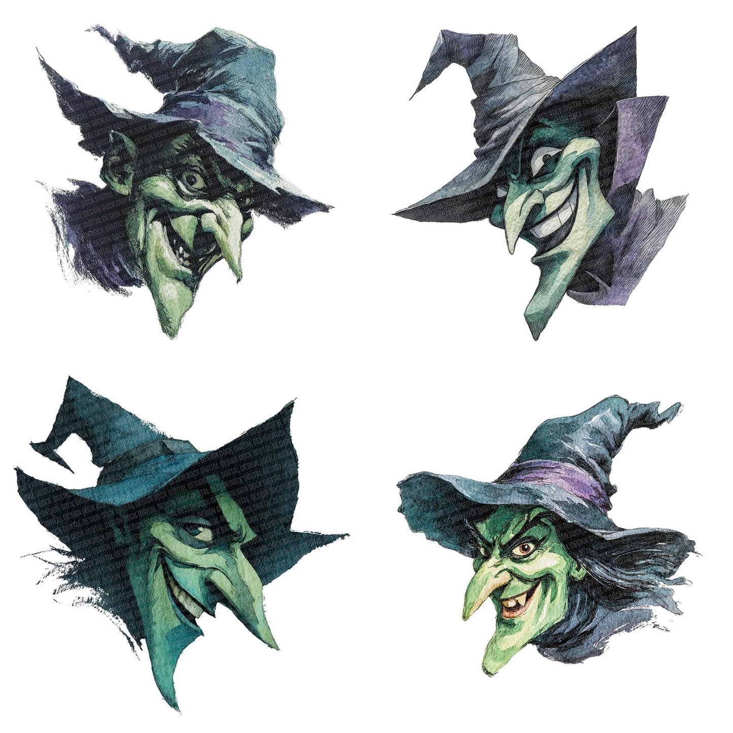Watercolour Wicked Witch Clipart Set (DDD007415)