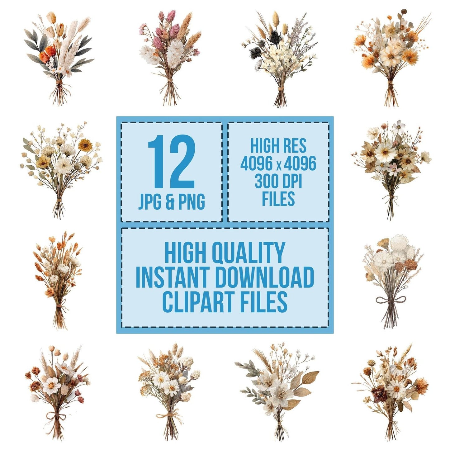 Watercolour Wildflower Bundle Clipart Set (DDD007416)