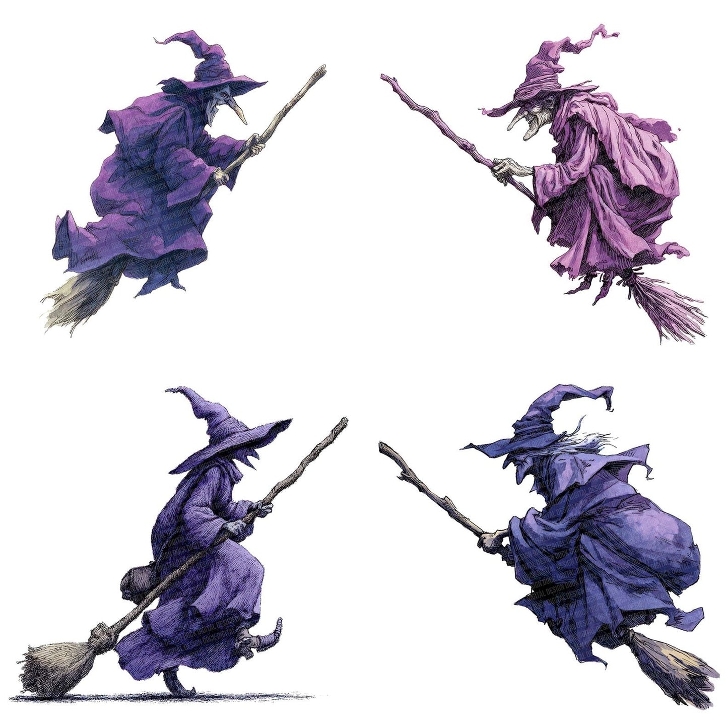 Watercolour Witch Staff Clipart Set (DDD007423)