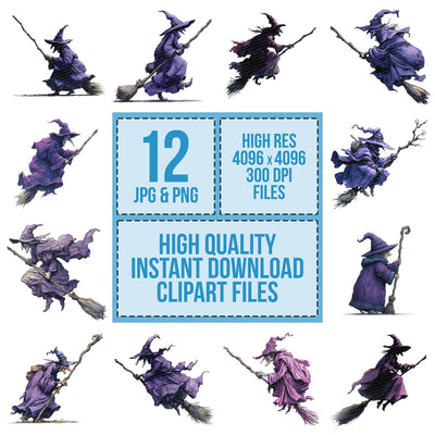 Watercolour Witch Staff Clipart Set (DDD007423)