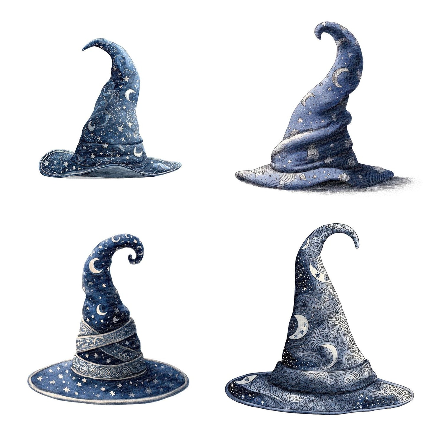 Watercolour Wizard Hat Clipart Set (DDD007426)