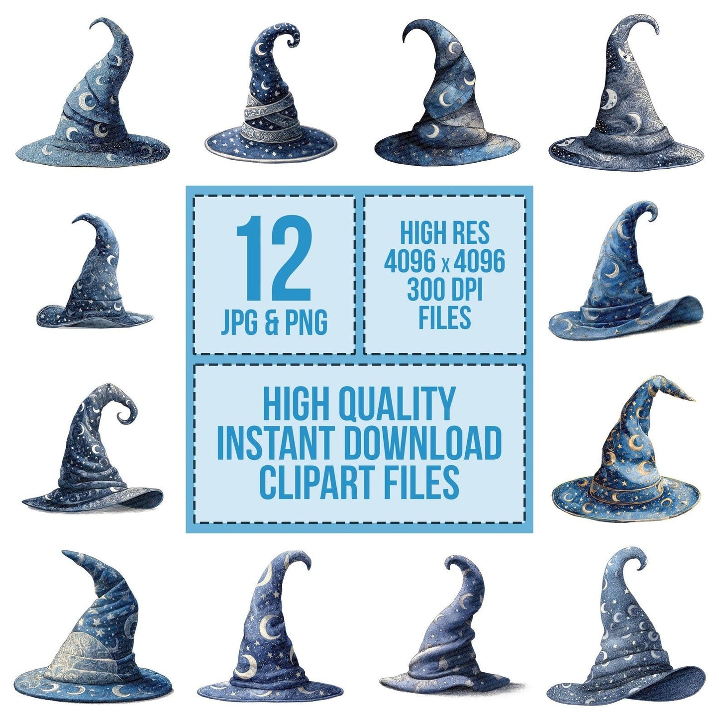 Watercolour Wizard Hat Clipart Set (DDD007426)