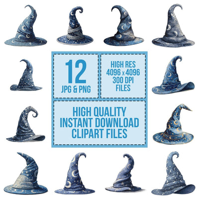 Watercolour Wizard Hat Clipart Set (DDD007426)