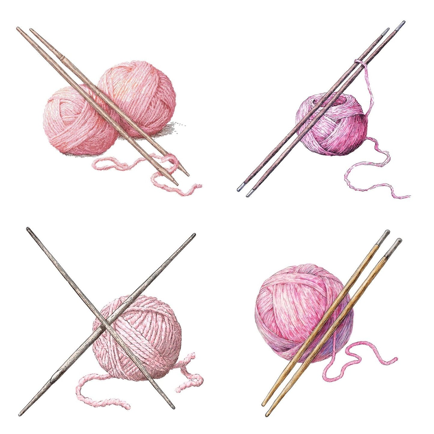 Watercolour Yarn Needles Clipart Set (DDD007439)