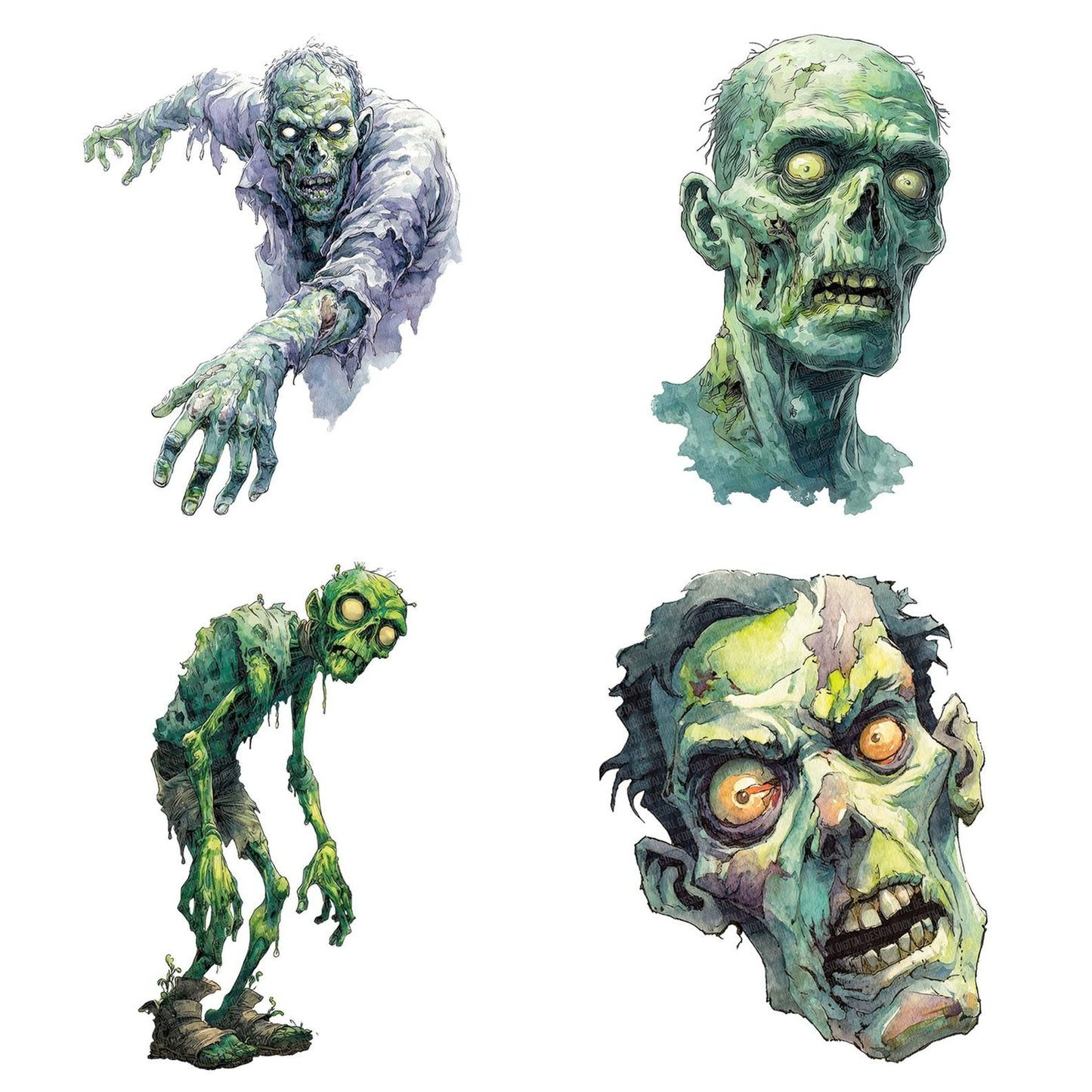 Watercolour Zombie Decay Clipart Set (DDD007441)