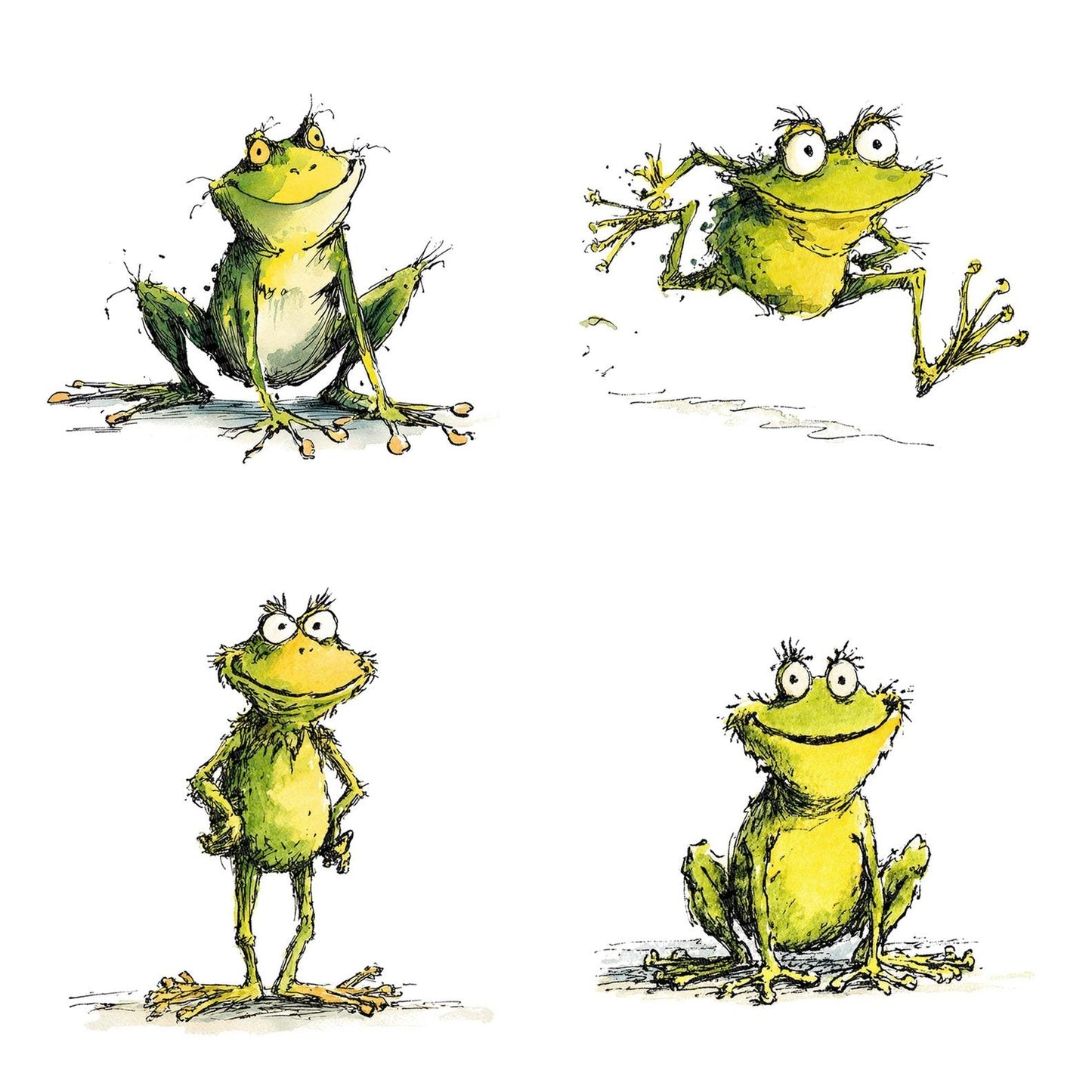 Whimsical Frog Character Illustration Clipart Set (DDD007455)