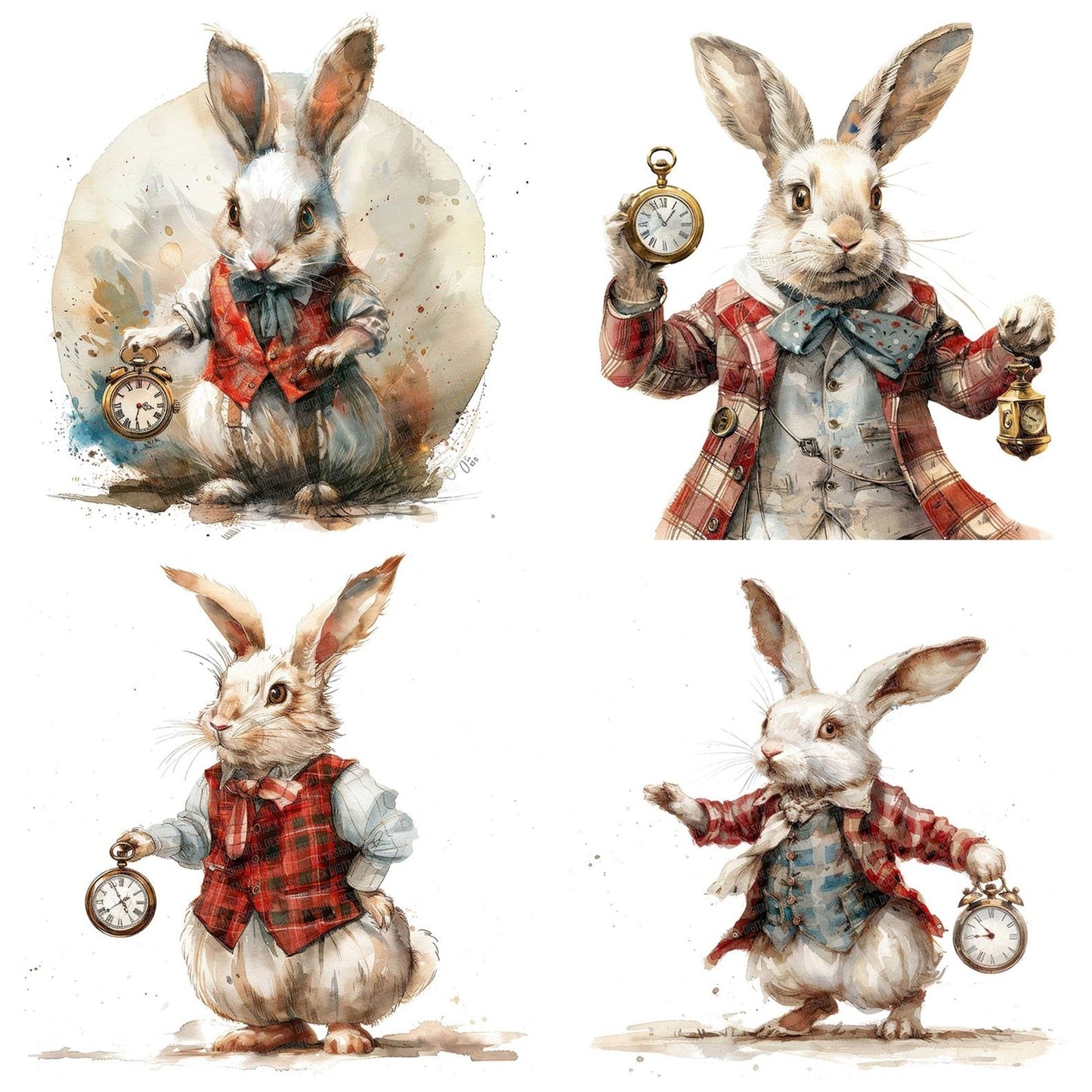 White Rabbit Pocket Watch Clipart Set (DDD007465)