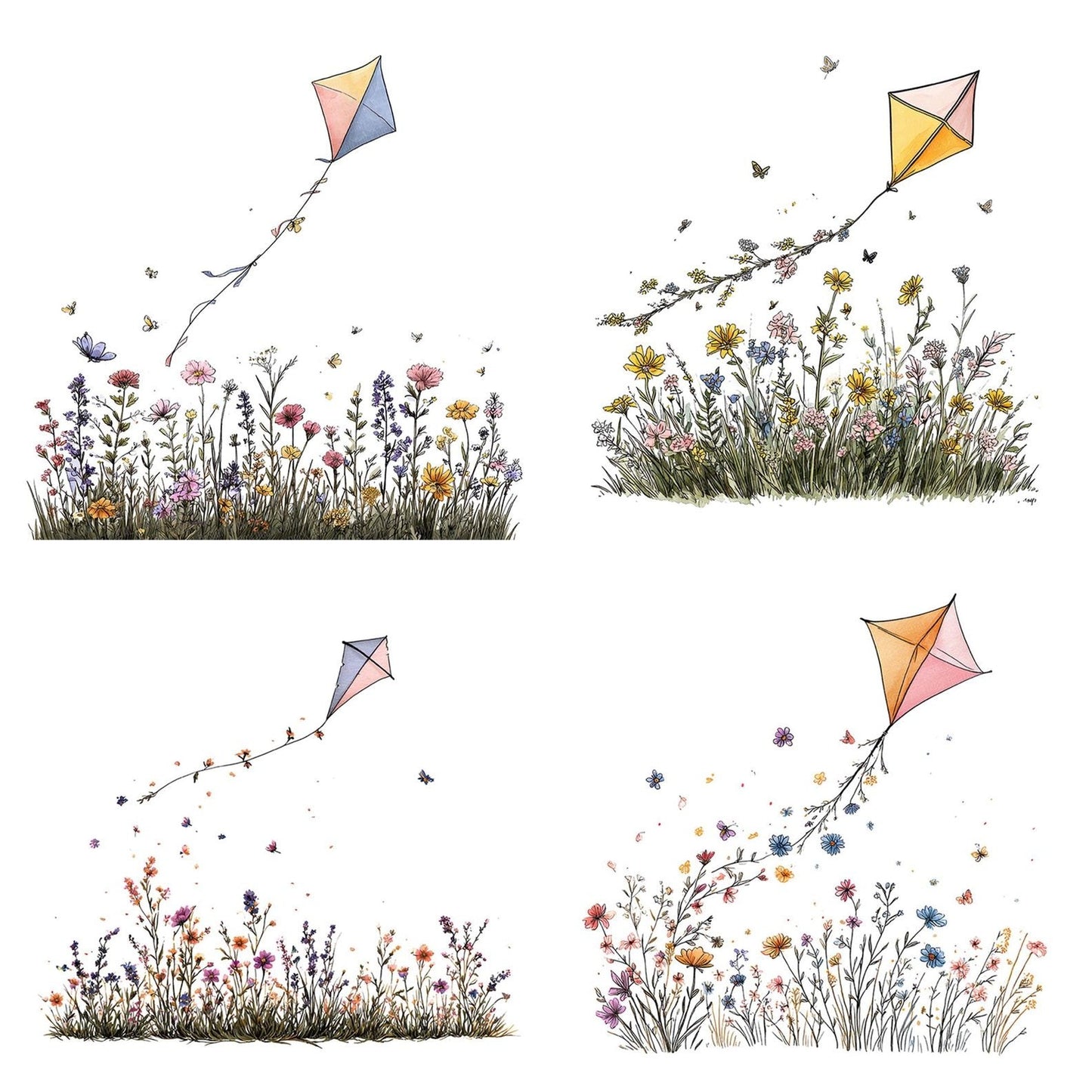 Wildflower Kite Trail Clipart Set (DDD007489)