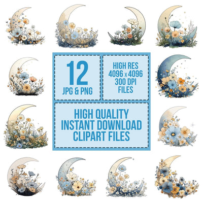 Wildflower Moon Garden Clipart Set (DDD007495)