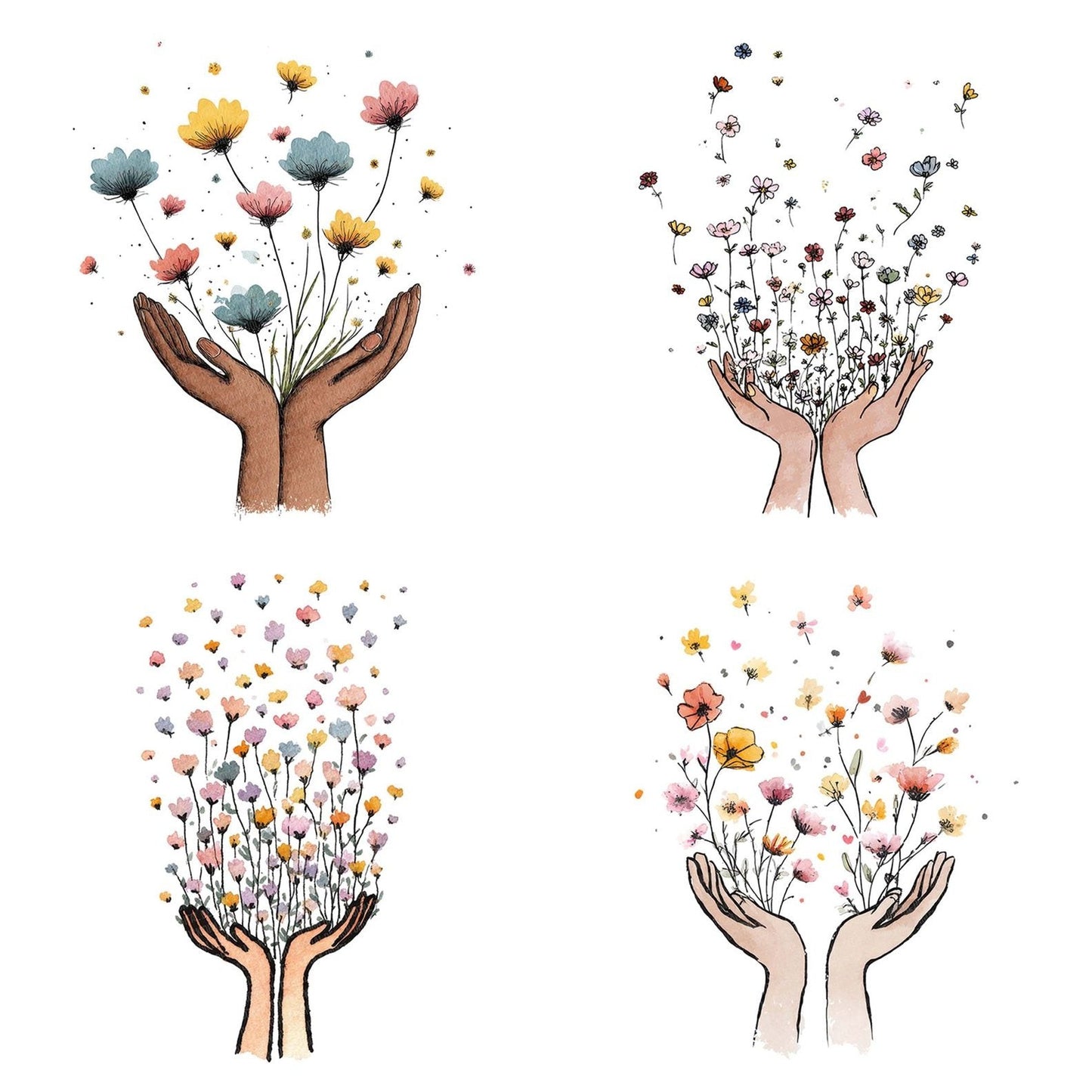 Wildflower Release Hands Clipart Set (DDD007500)
